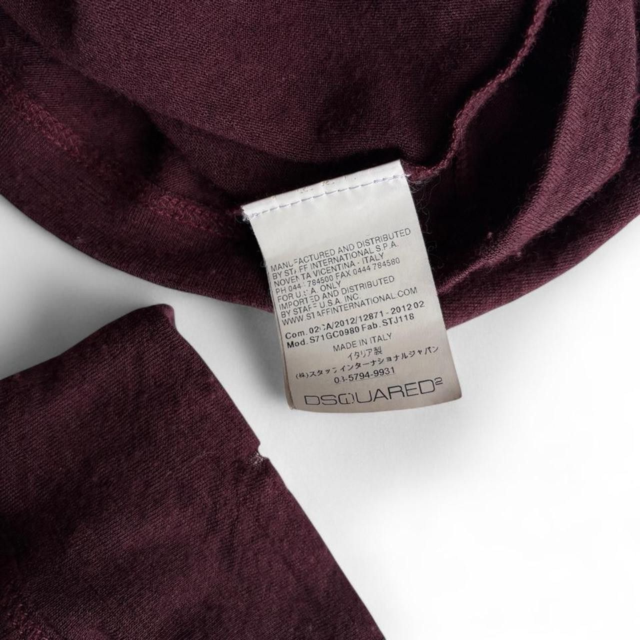 Dsquared2 DSQUARED2 AW12 burgundy wool silk crewneck long sleeve tee M Size US M / EU 48-50 / 2 - 5 Thumbnail