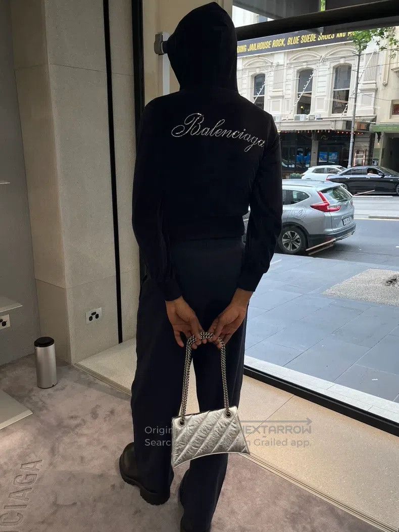 Balenciaga Balenciaga Black Waterdrop Zip Velvet Jacket Size US L / EU 52-54 / 3 - 8 Thumbnail