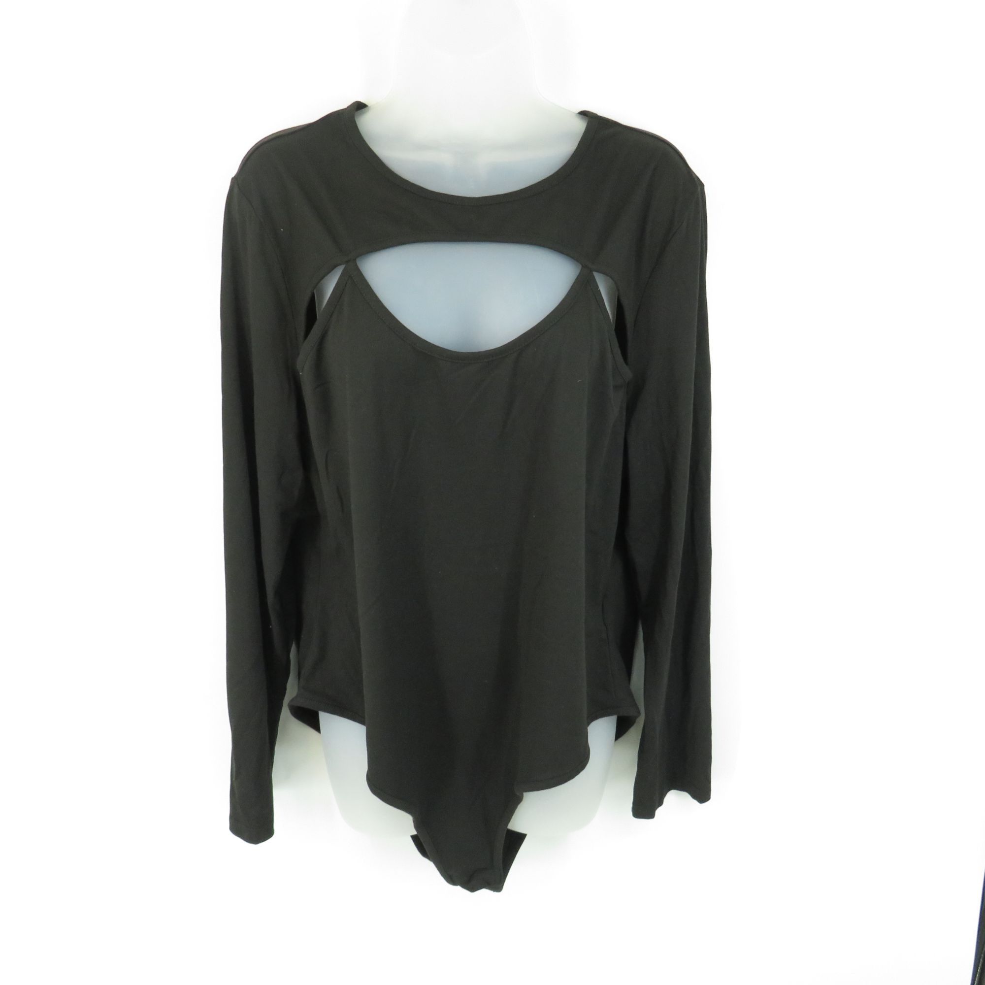 Other Women's Black Bodysuit 2XL Cutout Front NWOT Size XXL / US 16-18 / IT 52-54 - 1 Thumbnail