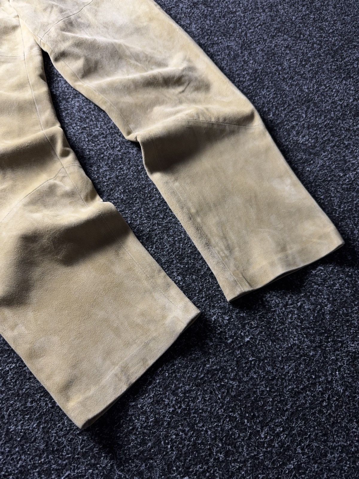 Genuine Leather Vintage 90s Western USA Soln Beige Suede Leather Pants EU38 Size 28" / US 6 / IT 42 - 4 Thumbnail