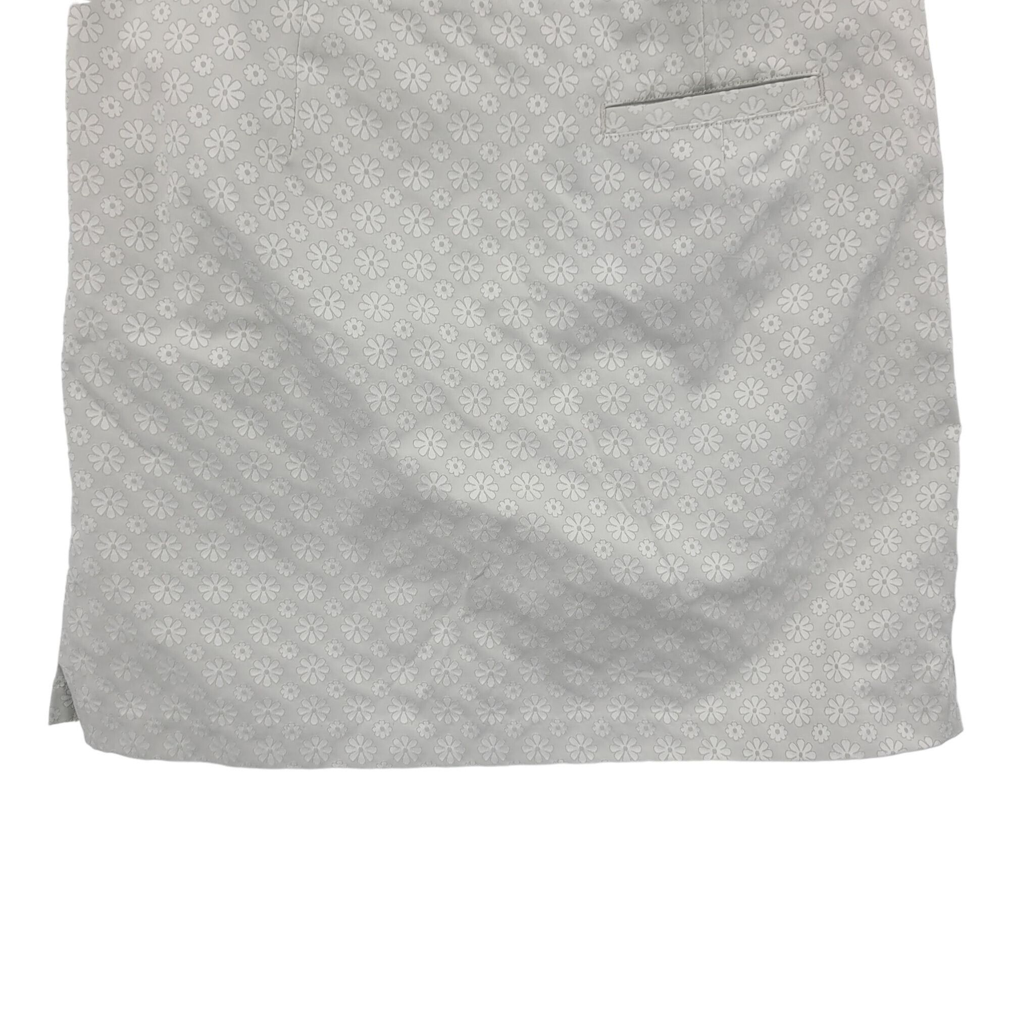 BUGATCHI Bugatchi Skirt Skort 4 Silver White Floral Stretch Pockets Size 27" / US 4 / IT 40 - 5 Thumbnail