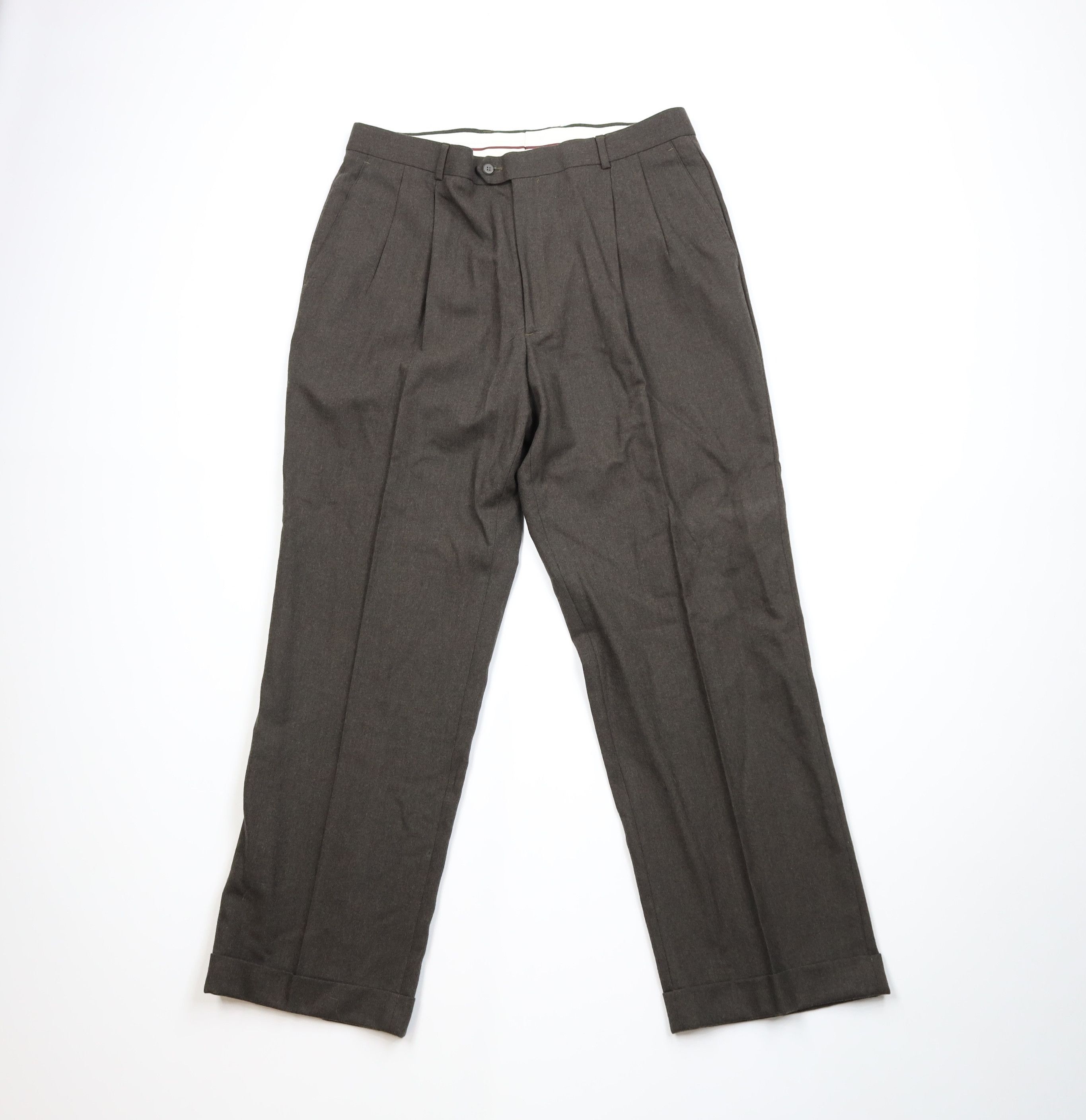 Vintage Vintage 90s Streetwear Heavyweight Wool Wide Leg Chino Pants Size US 36 / EU 52 - 1 Thumbnail