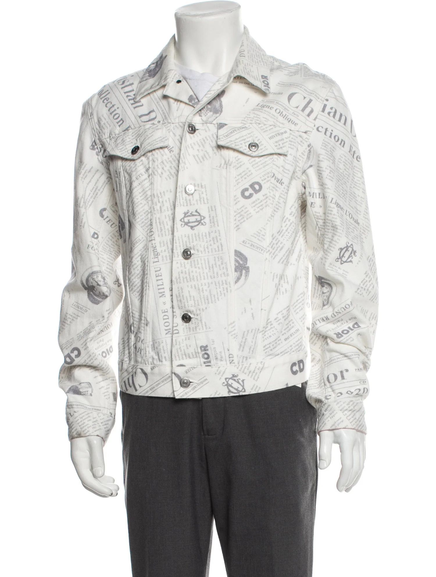 Daniel Arsham × Dior Dior x Daniel Arsham Newspaper Print Denim Jacket Size US M / EU 48-50 / 2 - 2 Thumbnail