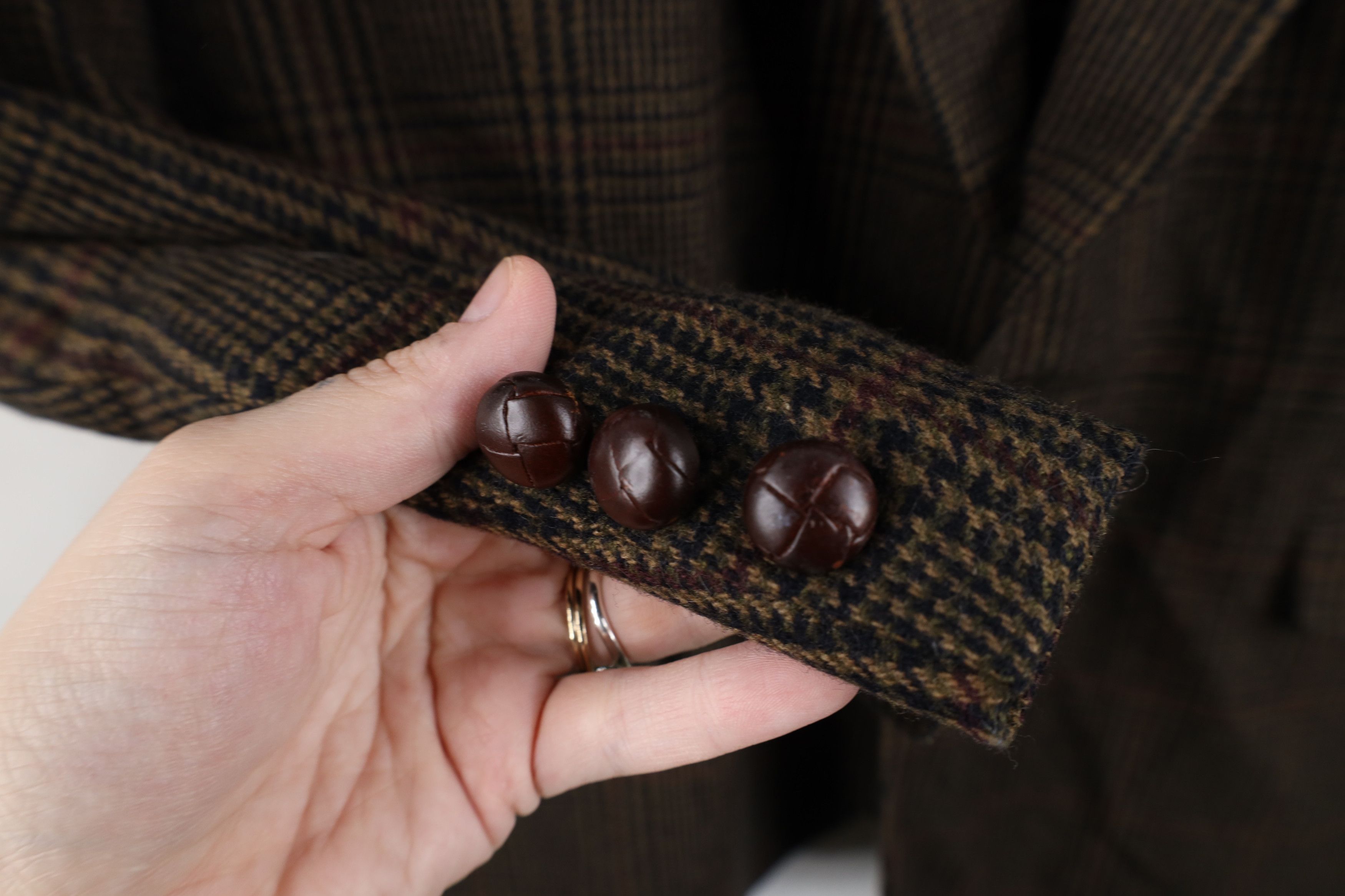 Vintage Vintage 90s Cashmere Houndstooth Suit Coat Blazer Jacket Size US XXL / EU 58 / 5 - 4 Thumbnail