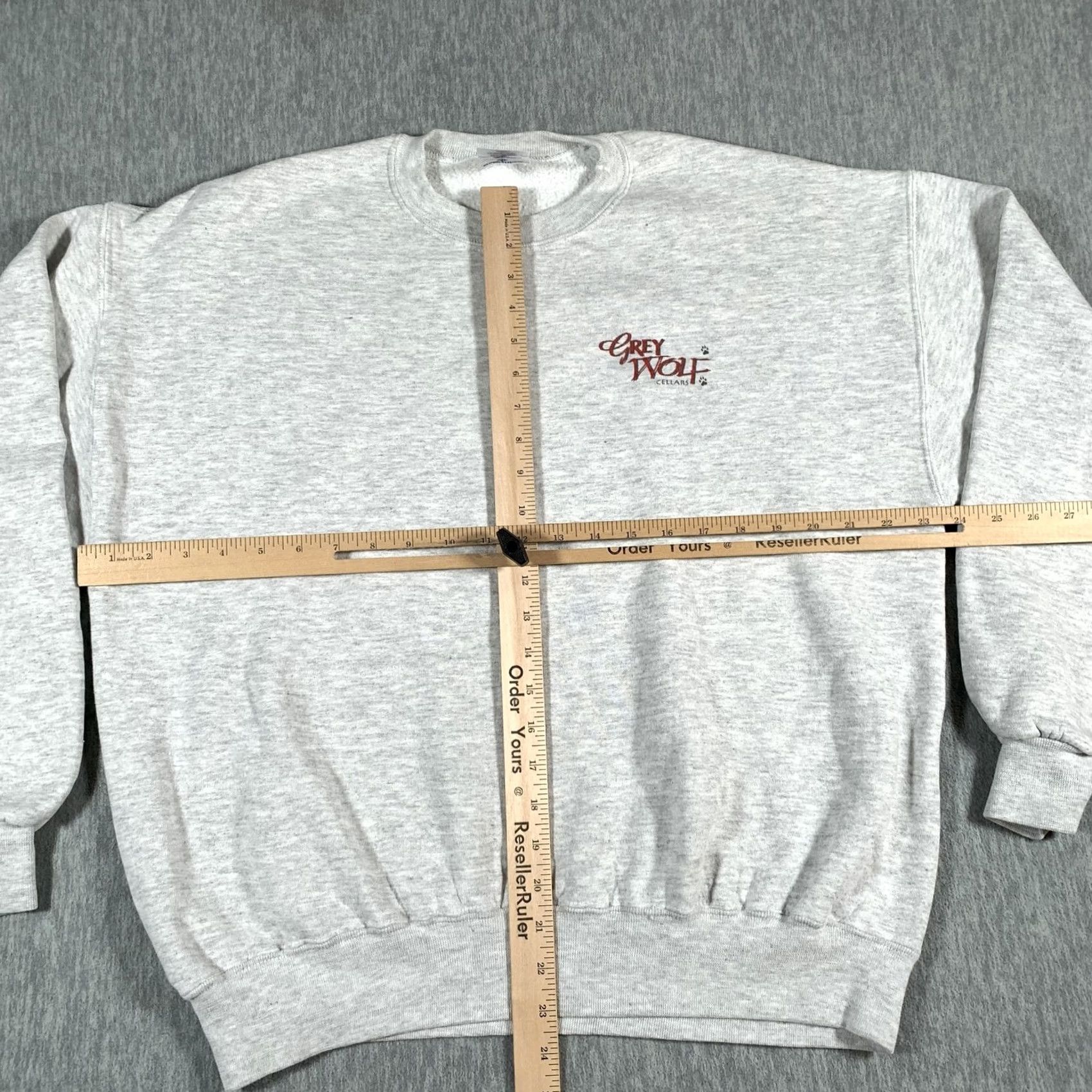 Jerzees VINTAGE Jerzees Sweatshirt Mens XL Gray Wolf Cellars 1993 Paso Robles Graphic Print—Back Print Wool? Size US XL / EU 56 / 4 - 7 Thumbnail