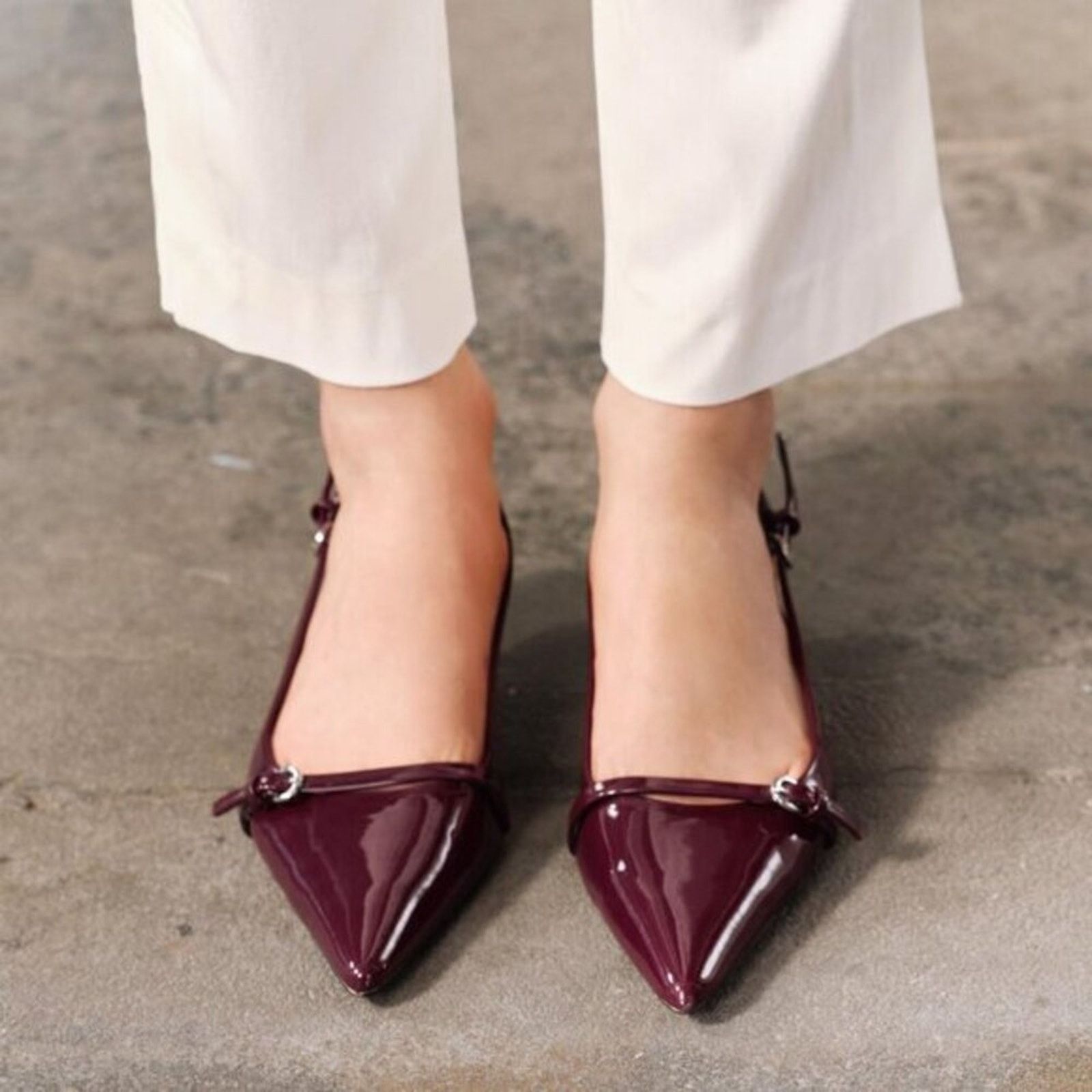 Zara ZARA VIRAL CHERRY RED FALL SLINGBACKS LAST ONE!!! Size US 7.5 / IT 37.5 - 1 Thumbnail