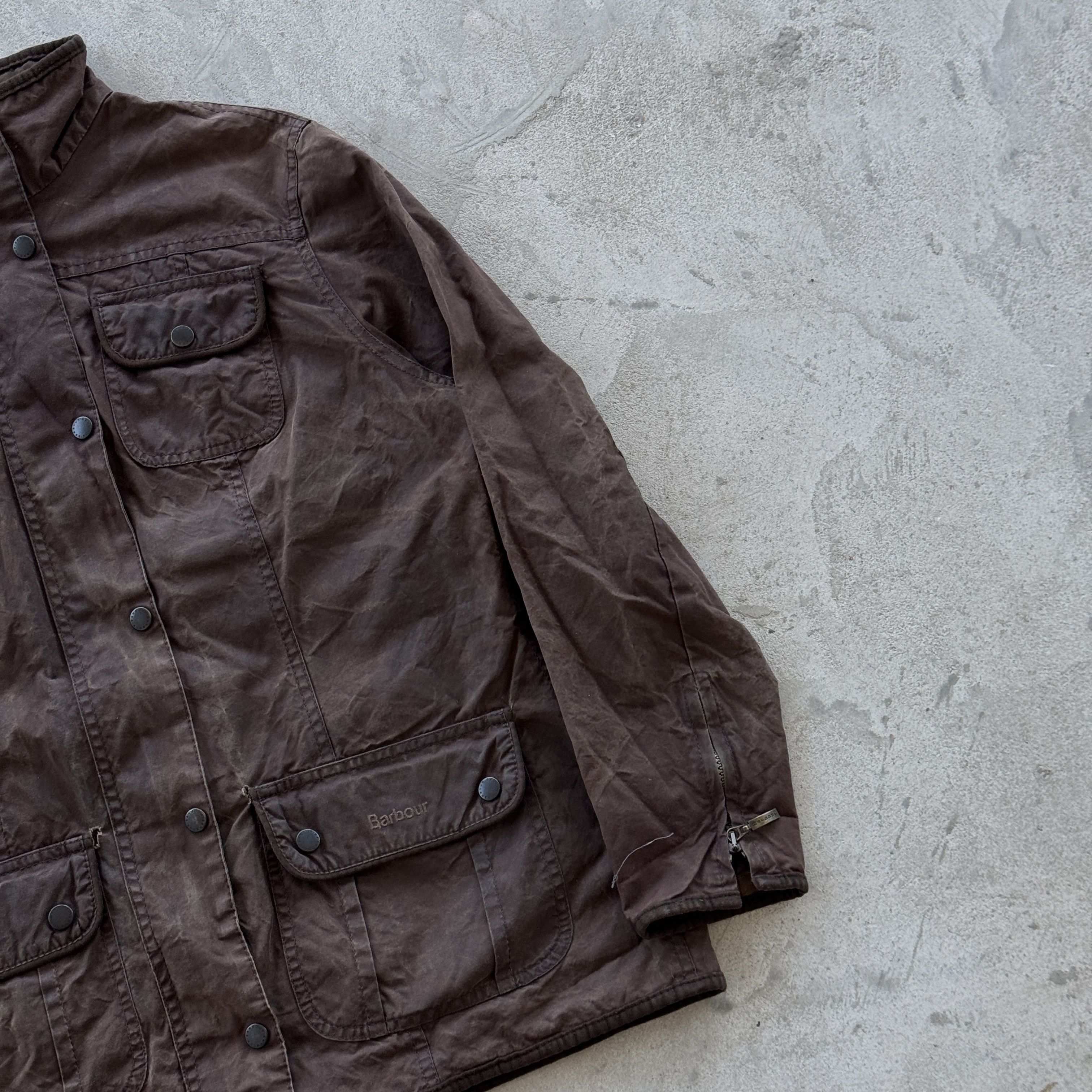 Barbour Vintage Barbour Ladies Jacket Waxed Coat Made In England Size XL / US 12-14 / IT 48-50 - 3 Thumbnail