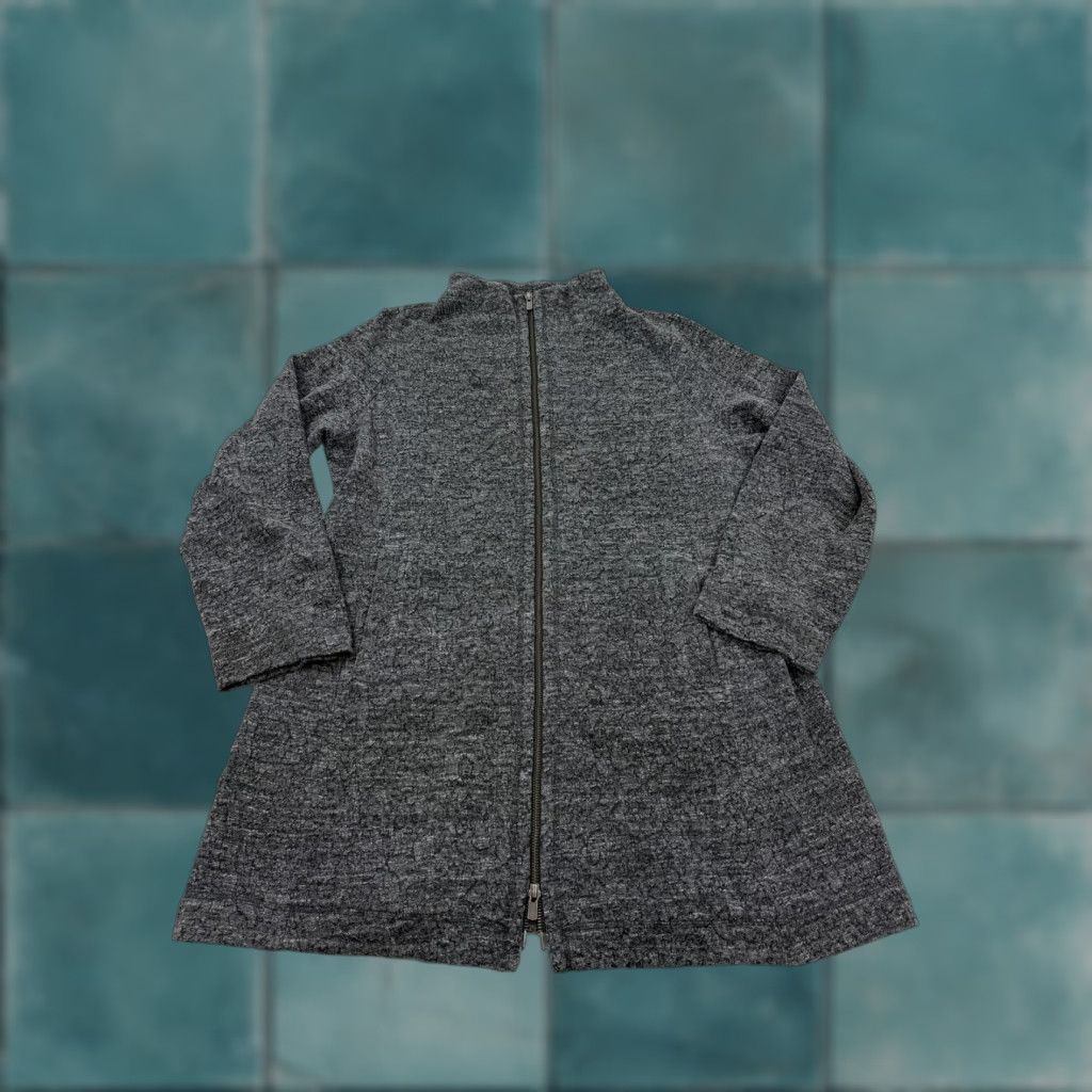 Eileen Fisher Eileen Fisher Jacket Womens L Gray Full Zip Collared 3/4 Sleeve Coatigan Knit Pockets Casual Workwear Size L / US 10 / IT 46 - 1 Thumbnail