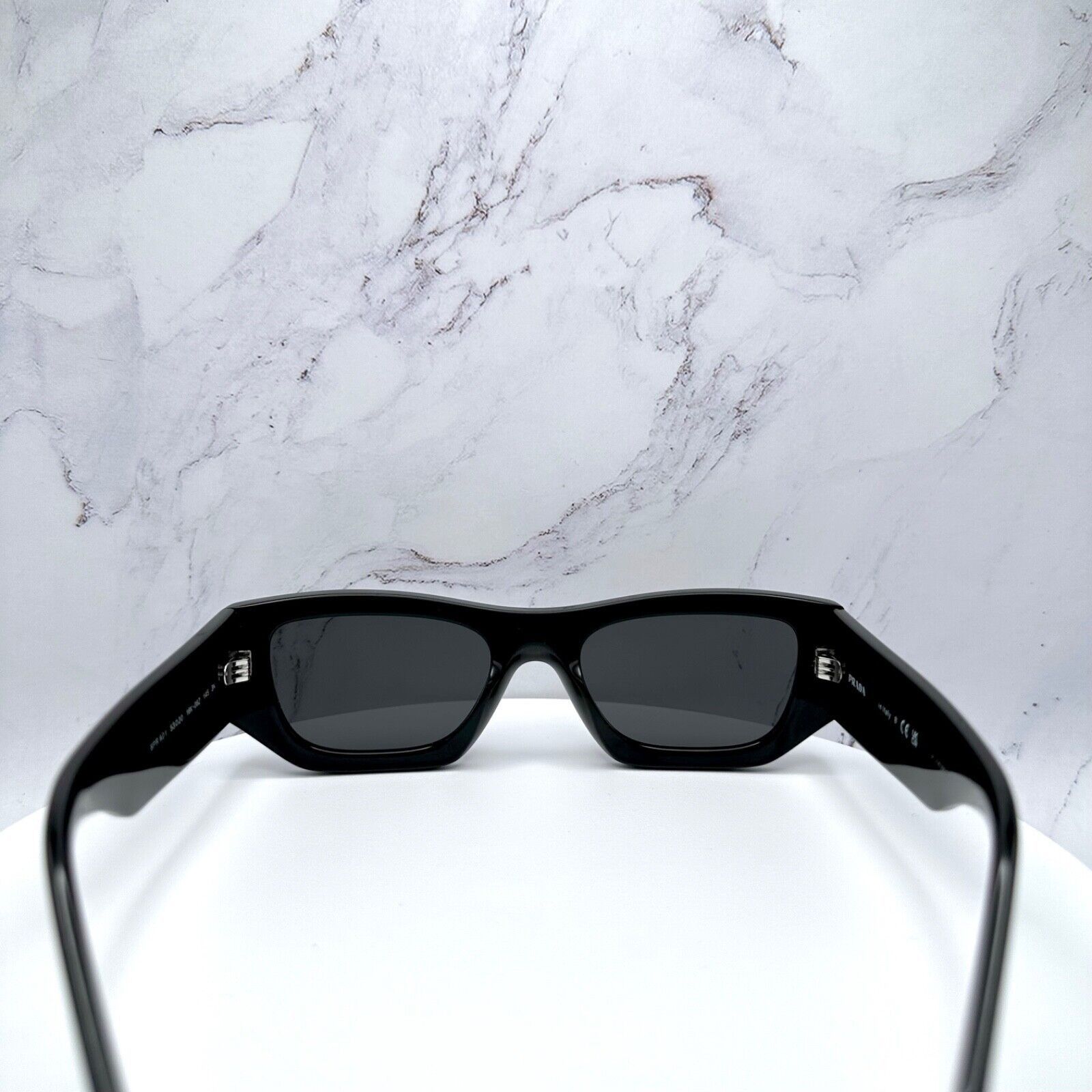 Prada PRADA Sunglasses Black Square PRADA MILANO Silver Logo Size ONE SIZE - 16 Thumbnail