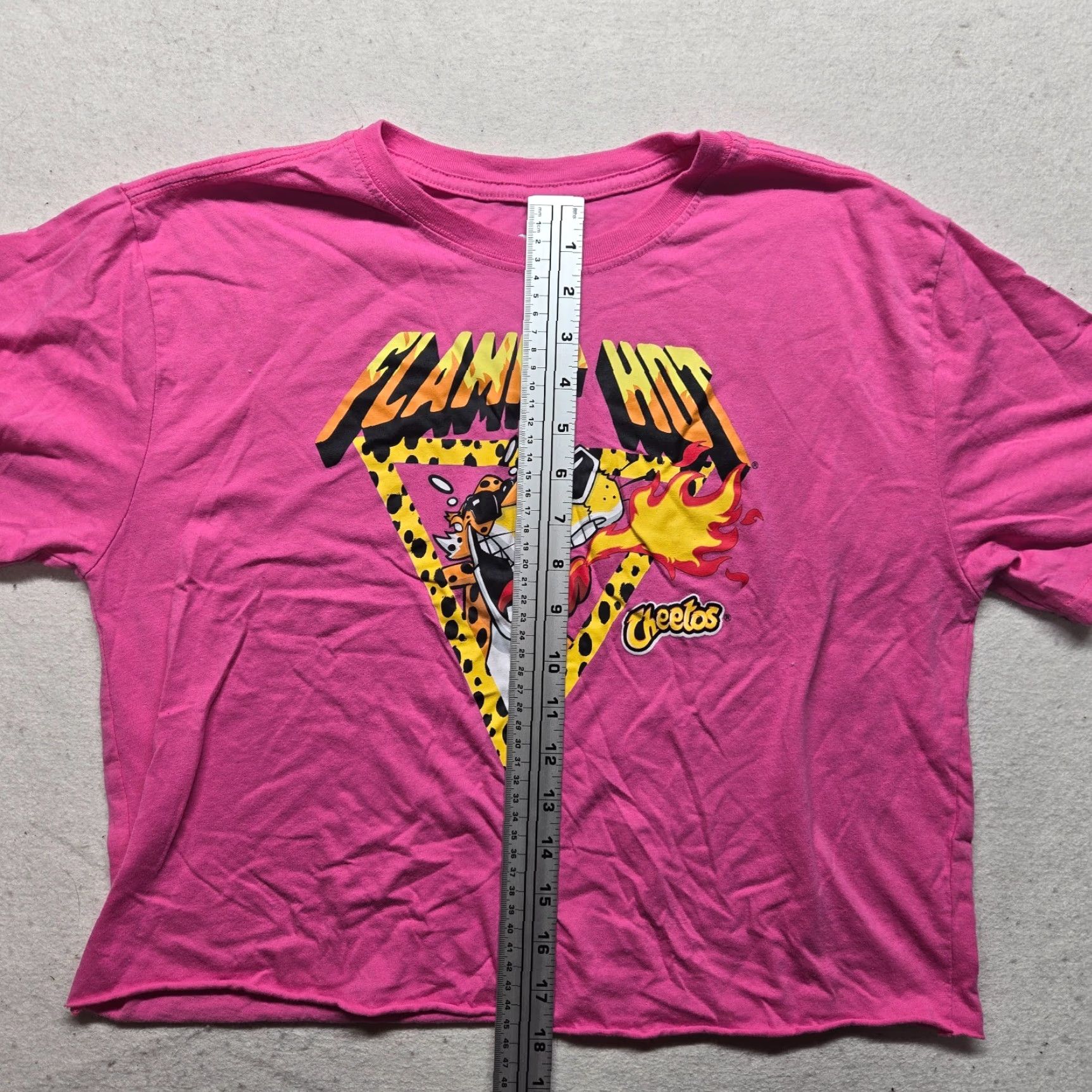 Logo 7 Cheetos Shirt Cropped Logo T Shirt Pink Adult Womens L Short Sleeve Crew Neck Cotton Blend Knit Size L / US 10 / IT 46 - 5 Thumbnail