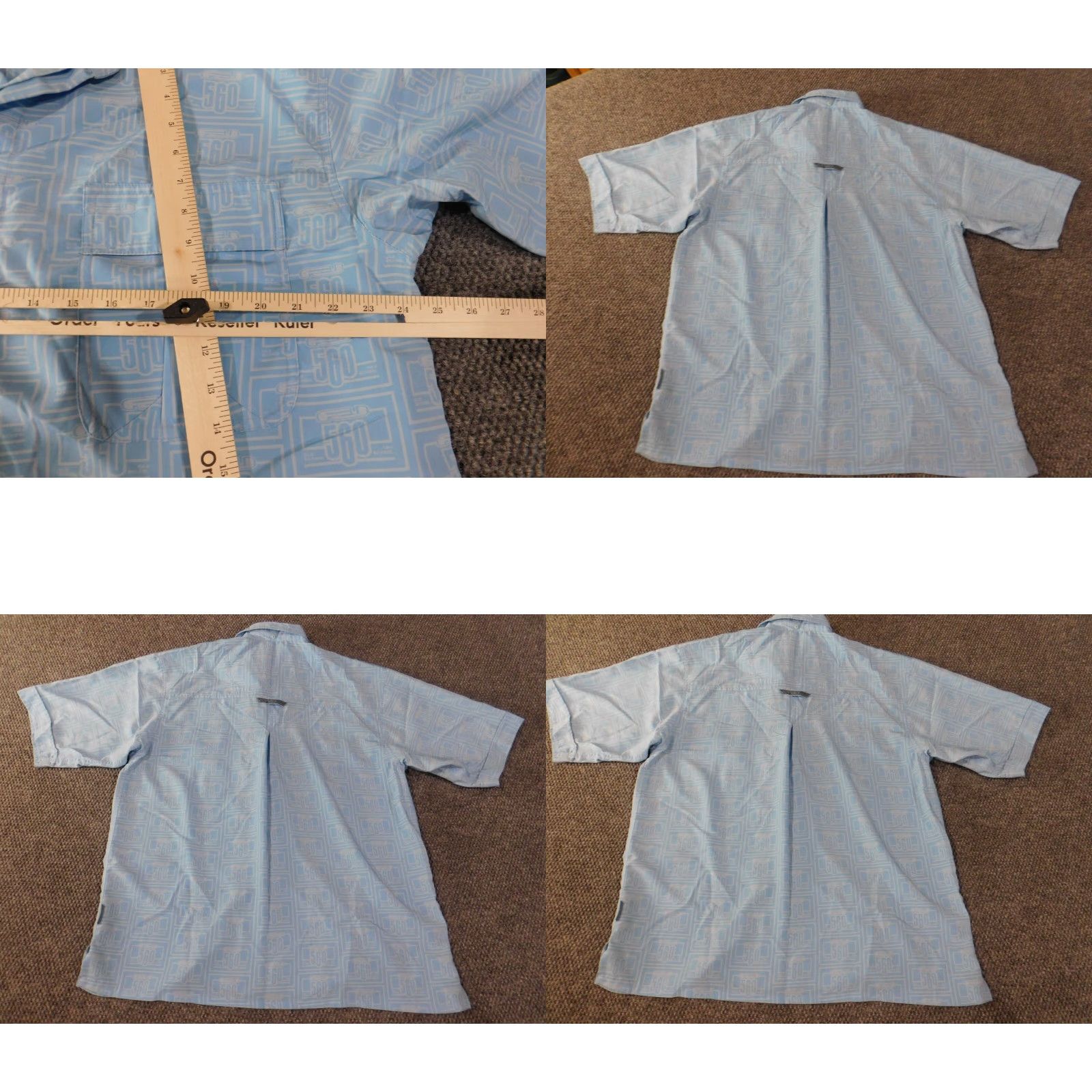 Vintage FJ 560 Shirt XXL Blue Button Up Knit Cotton Geometric 90s Hip-Hop Vintage 90s Mens Size US XXL / EU 58 / 5 - 8 Thumbnail
