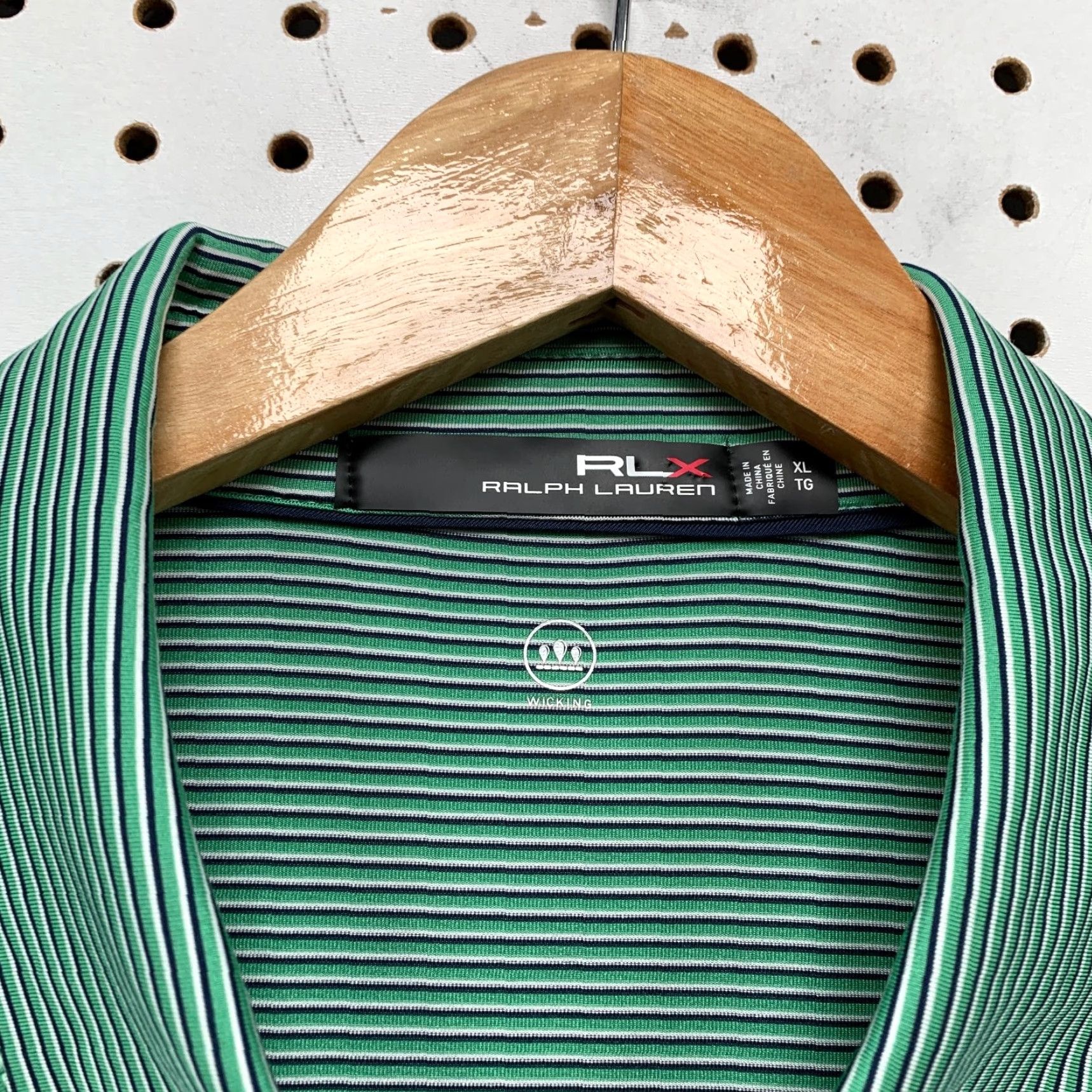 RLX Ralph Lauren RLX Ralph Lauren Polo Shirt Mens XL Green Striped Wicking Performance Collared Size US XL / EU 56 / 4 - 3 Thumbnail