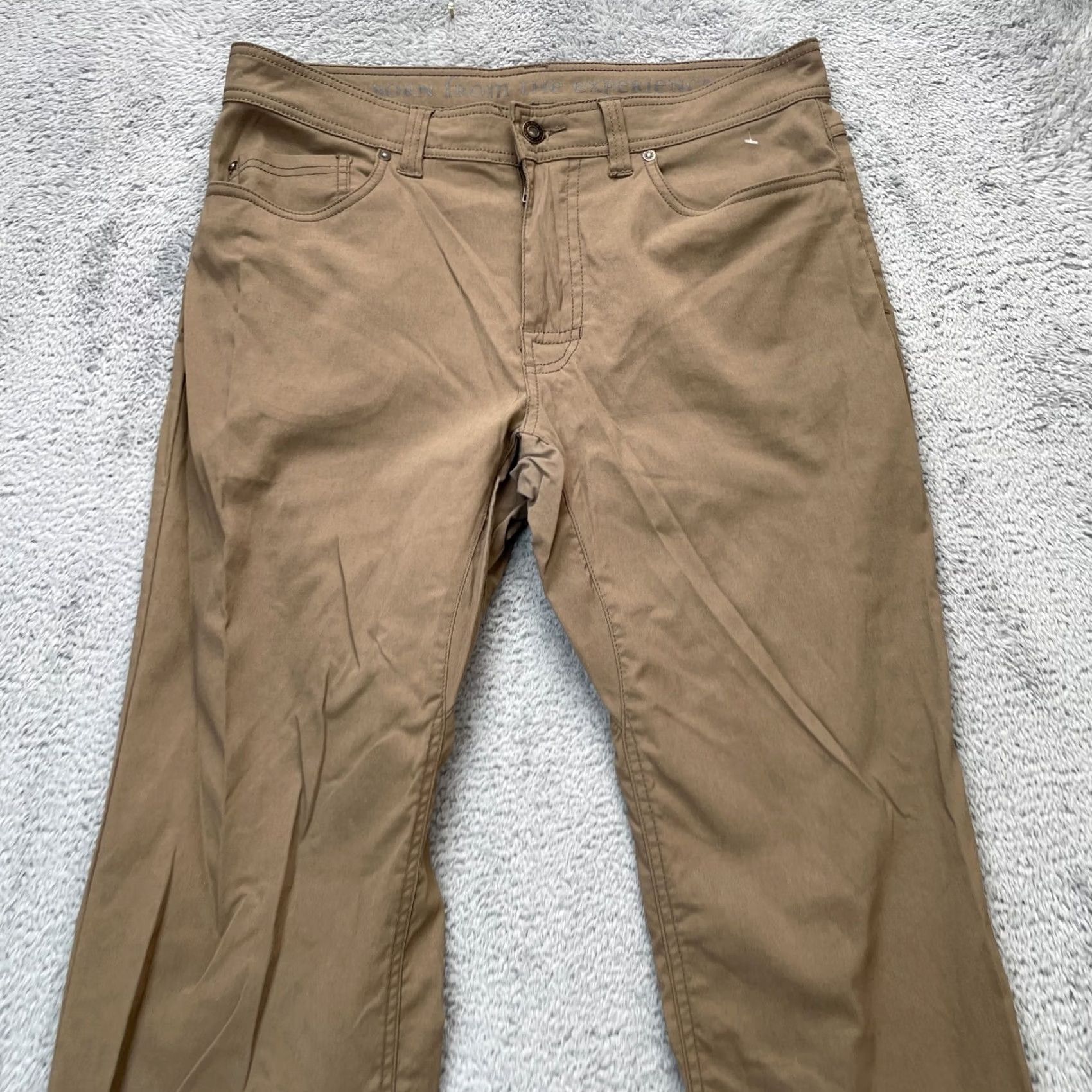Prana prAna Pants Mens 34 Slim Straight Leg Nylon Spandex Brown 5-Pocket Workwear Travel Casual Size US 34 / EU 50 - 6 Thumbnail