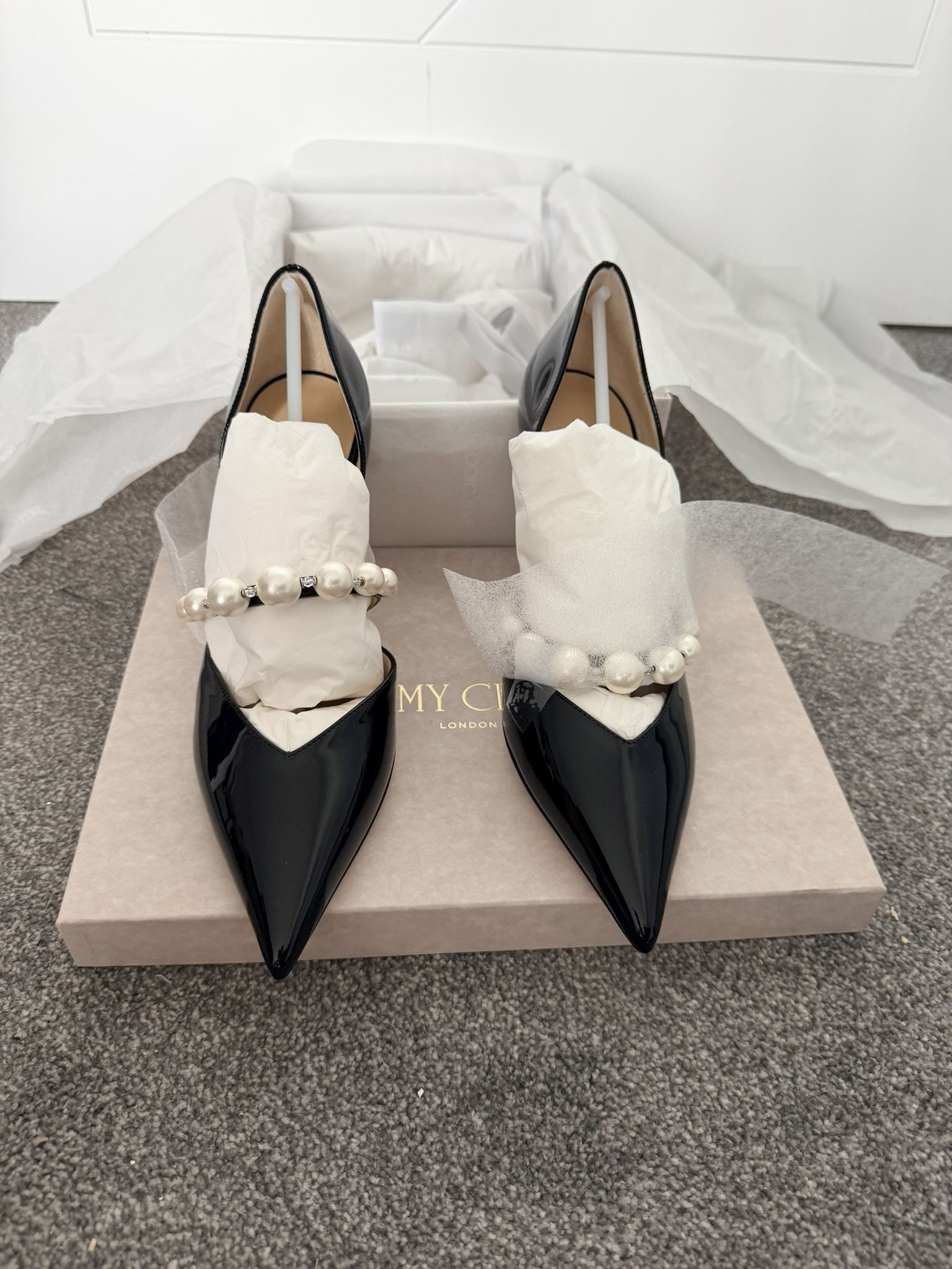 Jimmy Choo Jimmy Choo Aurelie 85 l 39 Black/ White Size US 9 / IT 39 - 8 Thumbnail