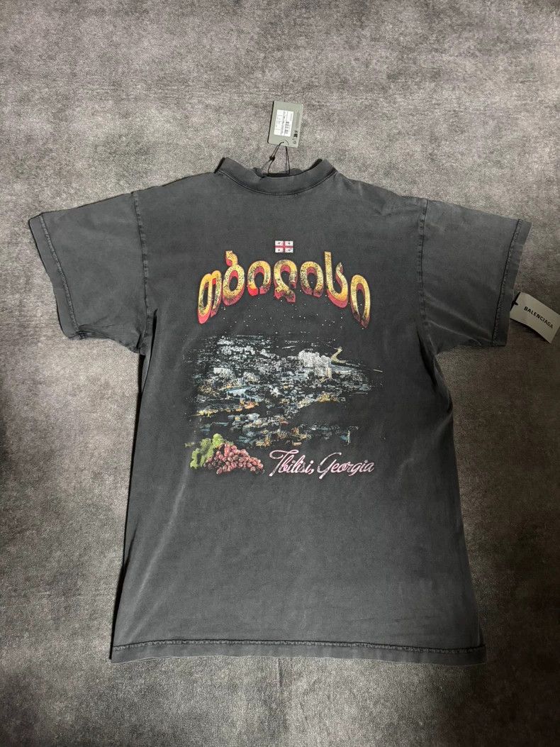 Balenciaga Dirty Vintage Effect Long-Sleeved T-Shirt in
