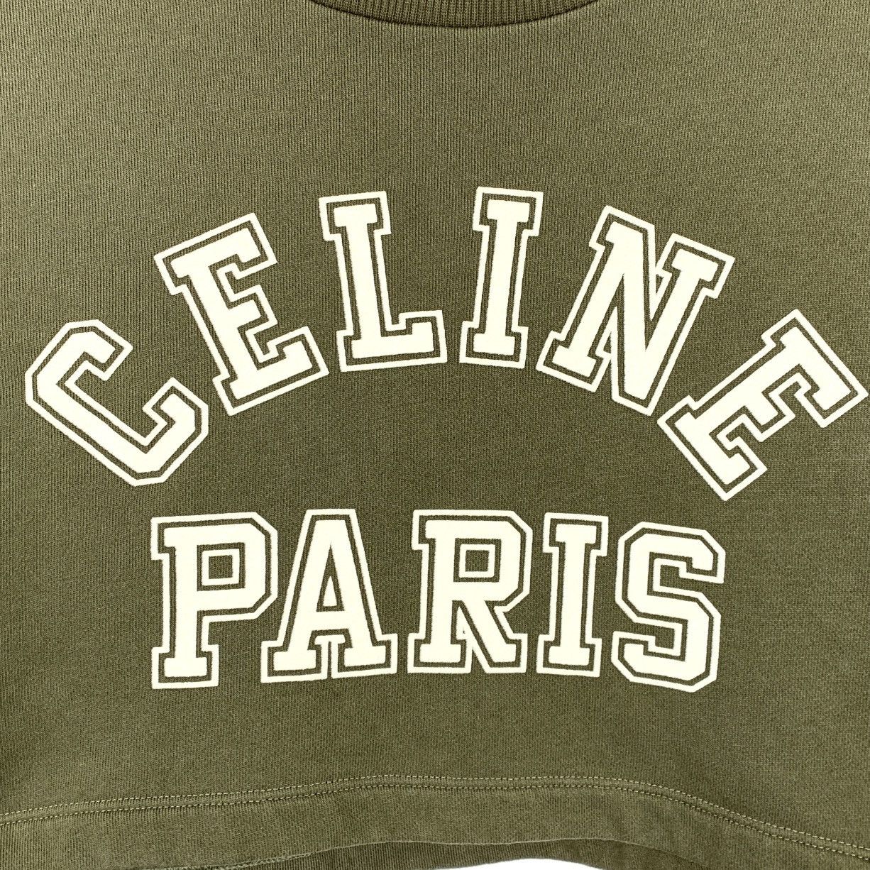 Celine Celine Army Green Letter Print Short Sleeve T-shirt K26WX Size XS / US 0-2 / IT 36-38 - 4 Thumbnail