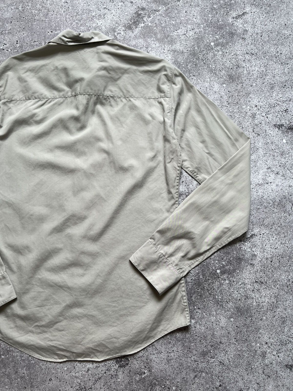 Helmut Lang Helmut Lang Cotton Shirt Button Up Long Sleeve Beige Size US S / EU 44-46 / 1 - 13 Thumbnail