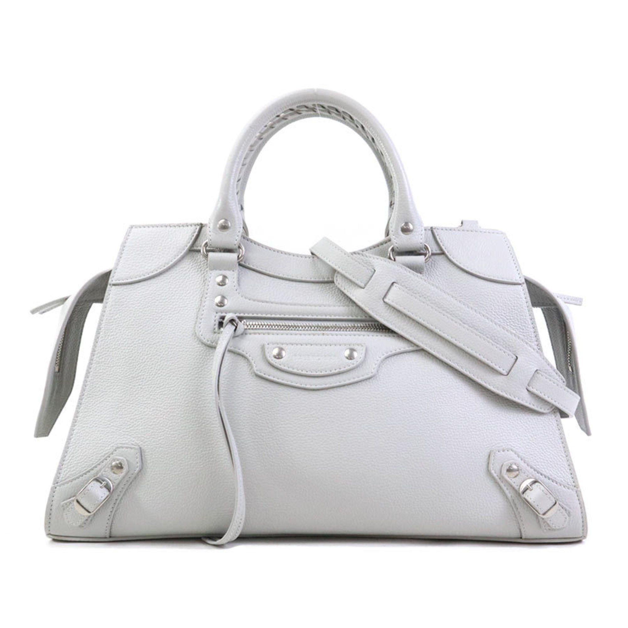 Balenciaga BALENCIAGA Handbag Shoulder Bag Neo Classic Leather Light Gray Silver Women's e60573f Size ONE SIZE - 1 Thumbnail