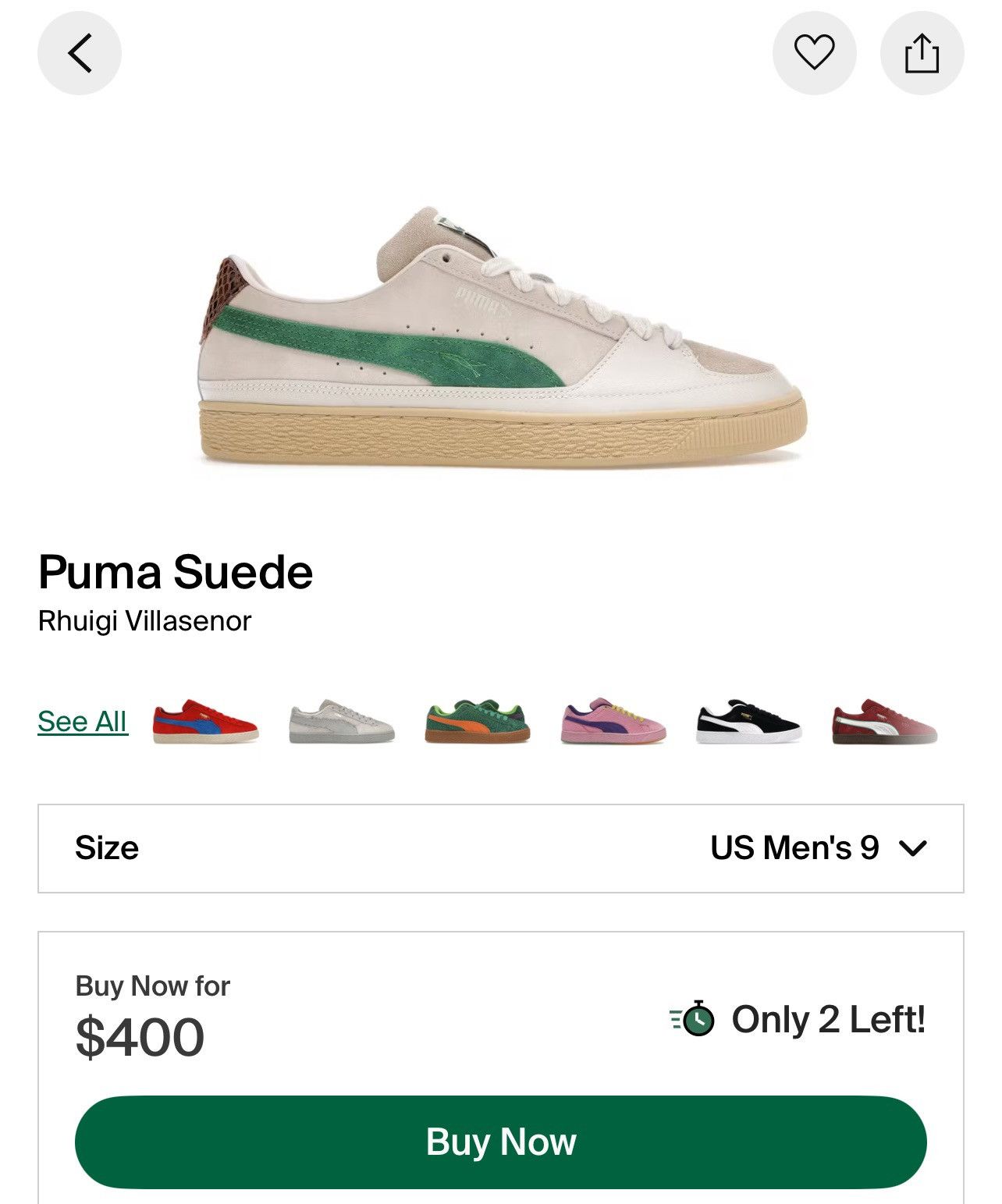 Puma × Rhude Rhude x Puma Suede White Juniper Size US 9 / EU 42 - 7 Thumbnail