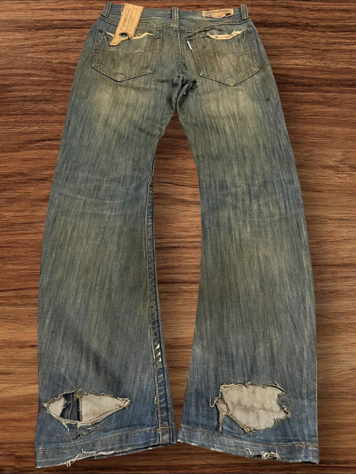 If Six Was Nine × Japanese Brand × Le Grande Bleu (L.G.B.) Japan Tough Jeans Smith Military Double Knee Distressed Jean Size US 32 / EU 48 - 1 Thumbnail