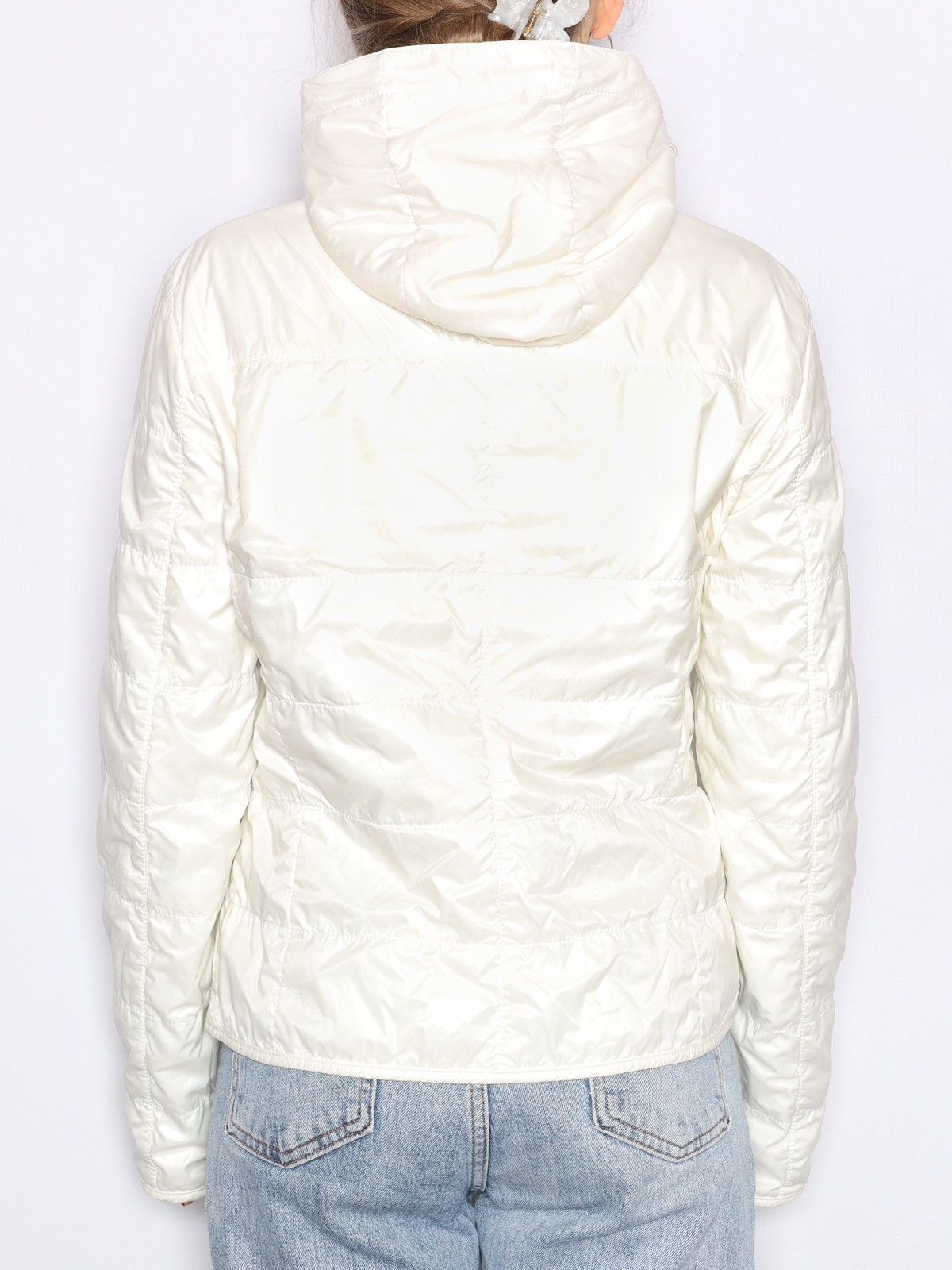 Moncler Moncler Vintage Cream White Nylon Jacket Hooded Size L / US 10 / IT 46 - 3 Thumbnail