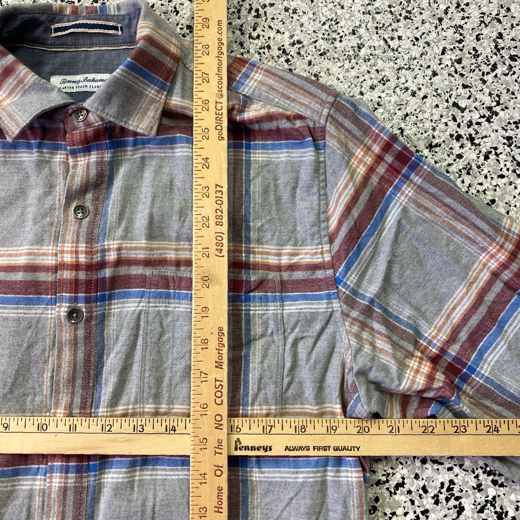 Tommy Bahama Tommy Bahama Shirt Canyon Beach Flannel Button-Up Long Sleeve Gray Medium Size US M / EU 48-50 / 2 - 2 Thumbnail