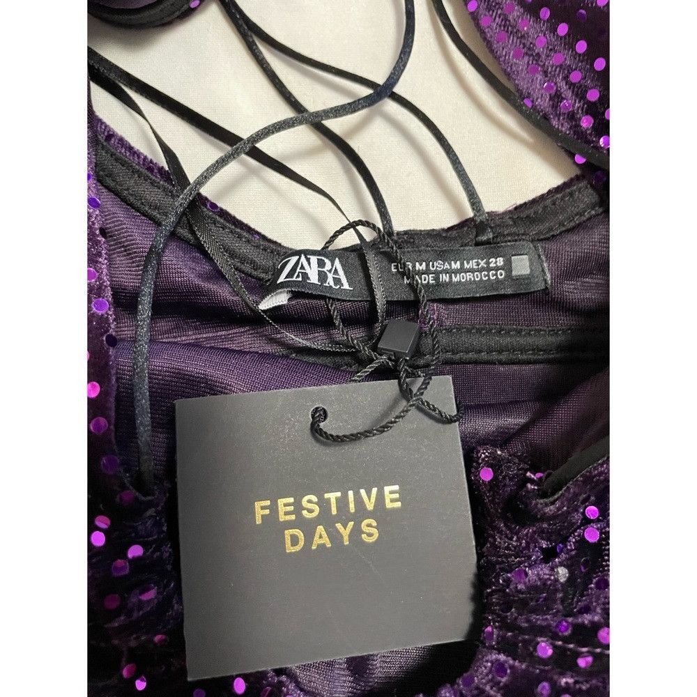 Zara NWT New Zara Purple Ring Detail Shiny Mini Dress Size M Size M / US 6-8 / IT 42-44 - 8 Thumbnail