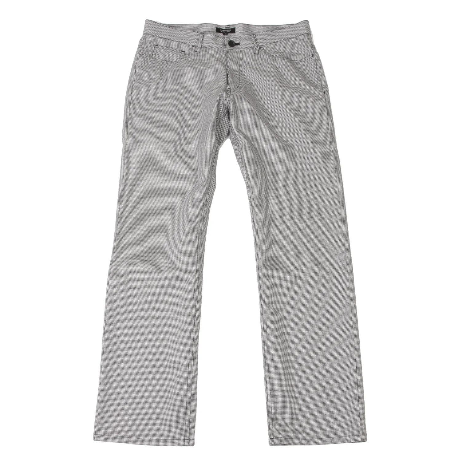 Burberry Cotton/Polyester Puppy Tooth Pants in Black and White Size US 38 / EU 54 - 1 Thumbnail