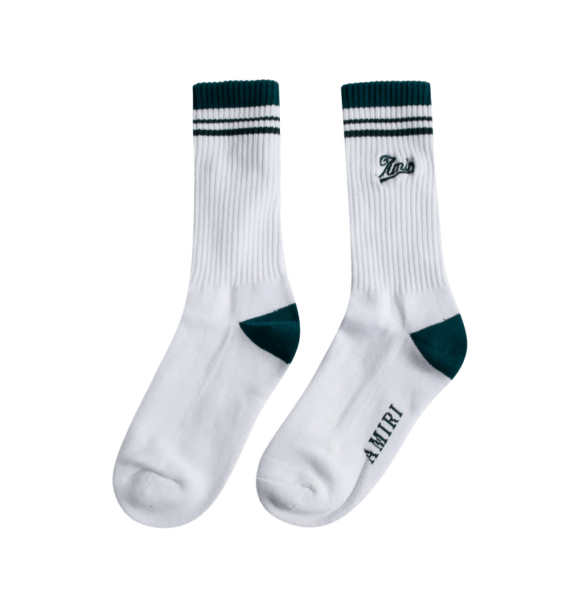 Amiri o1h1sh10525 Size: 42/Logo Sock in White Size ONE SIZE - 2 Thumbnail
