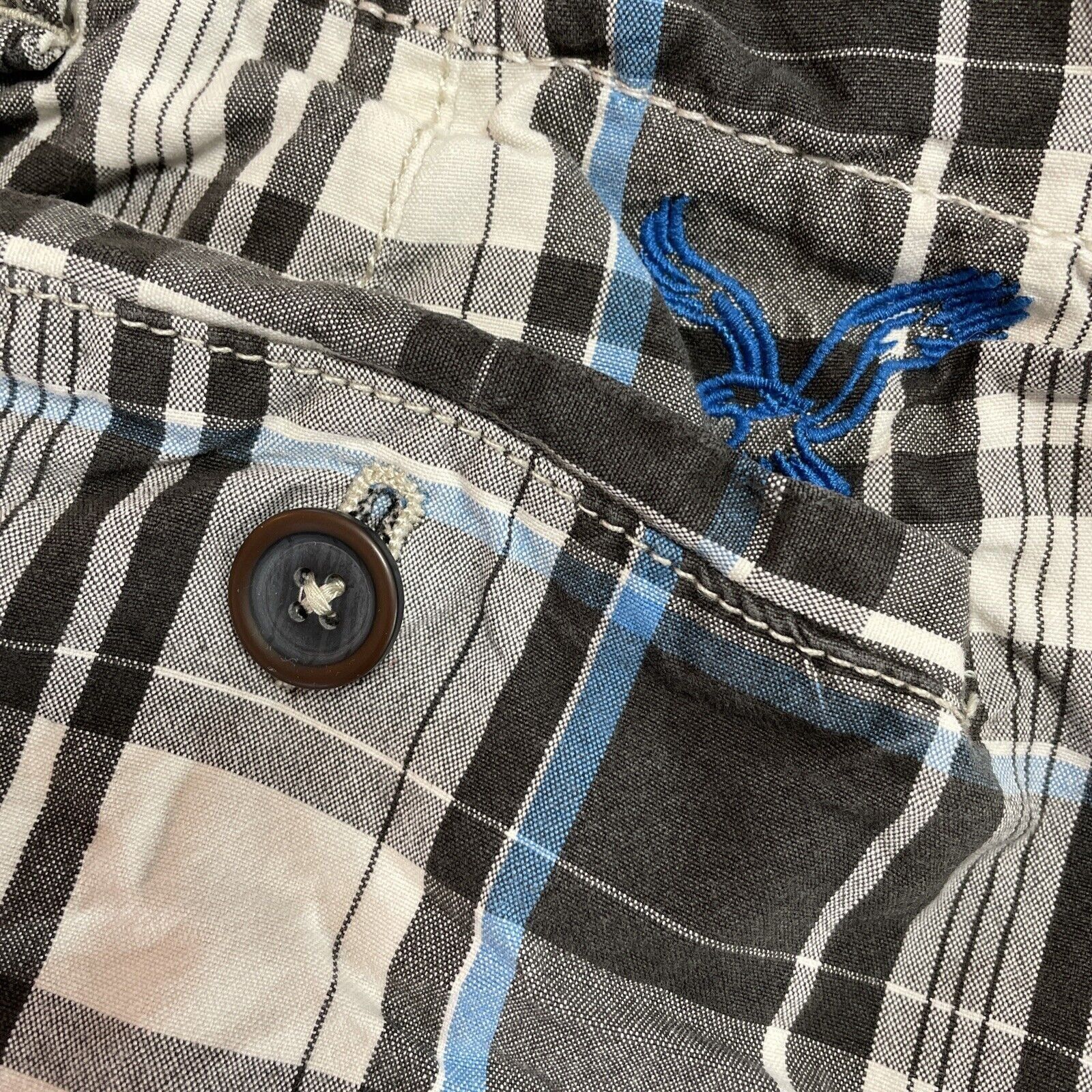 American Eagle Outfitters American Eagle Men's Shorts Black Plaid Size 30 Casual Class Size US 30 / EU 46 - 9 Thumbnail