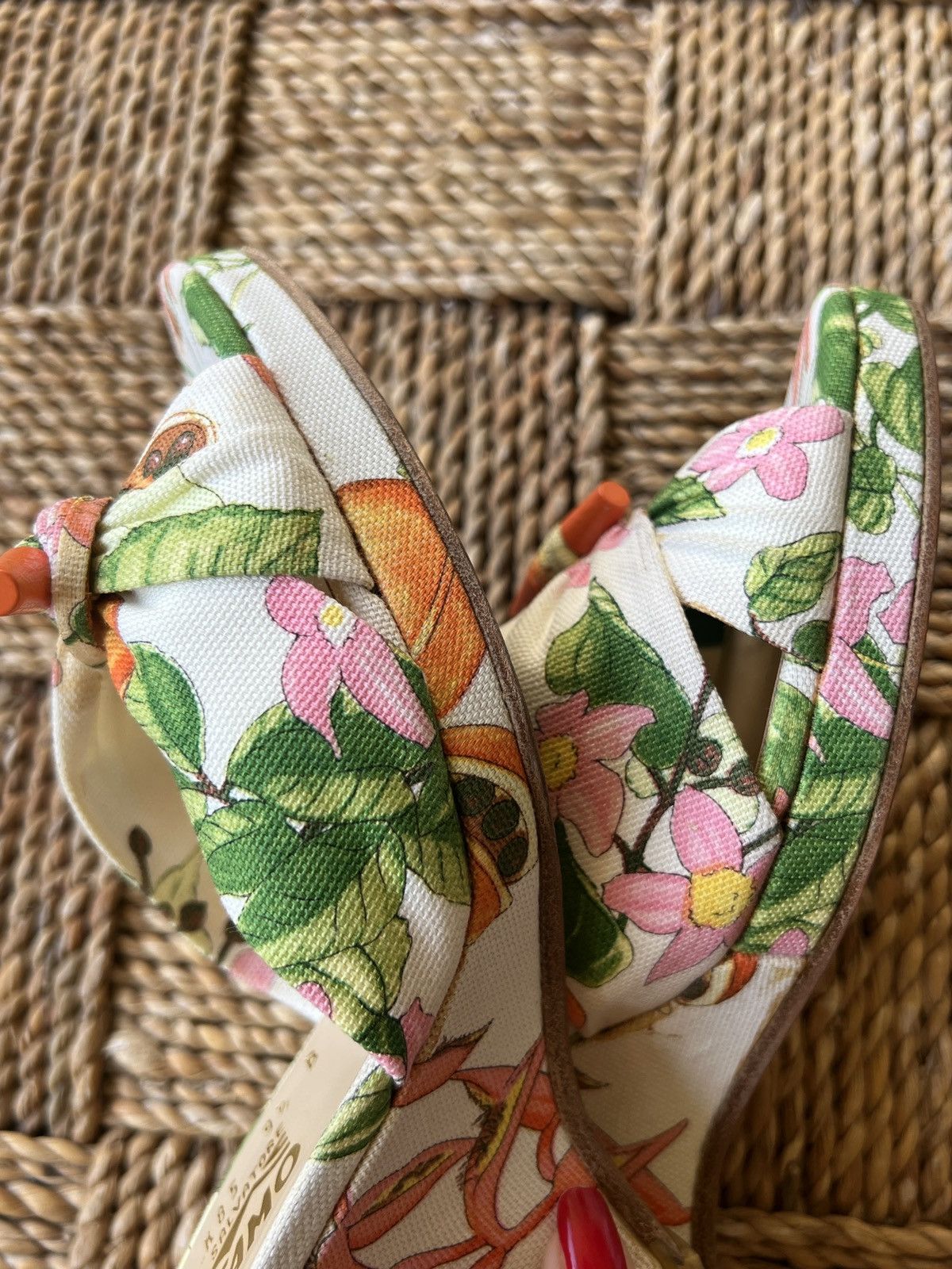 Salvatore Ferragamo Salvatore Ferragamo Floral Sandal Wedges Size US 9.5 / IT 39.5 - 15 Thumbnail