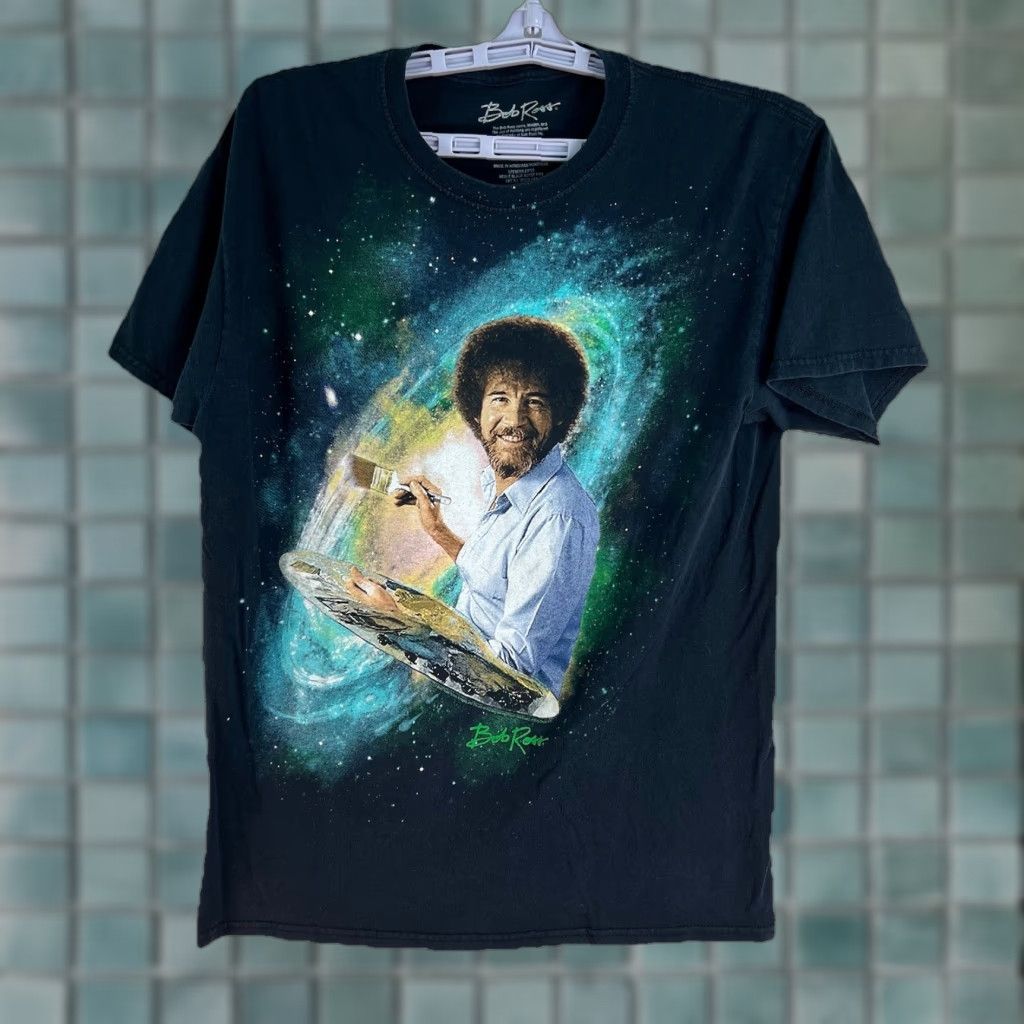 Vintage Bob Ross Men’s Painter Galaxy Palette T-Shirt Sz S Black Shirt Mens Graphic Tee 100% Cotton Crew Neck Short Sleeve Vintage No Size US M / EU 48-50 / 2 - 1 Thumbnail