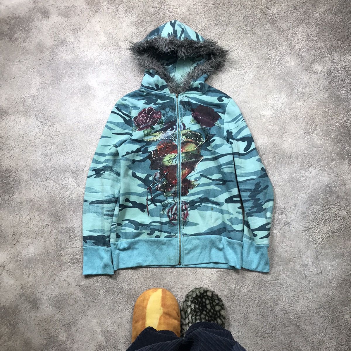 Vintage Y2K Camo Hoodie Jacket All Over Print Avant Garde Normcore M Size M / US 6-8 / IT 42-44 - 1 Thumbnail
