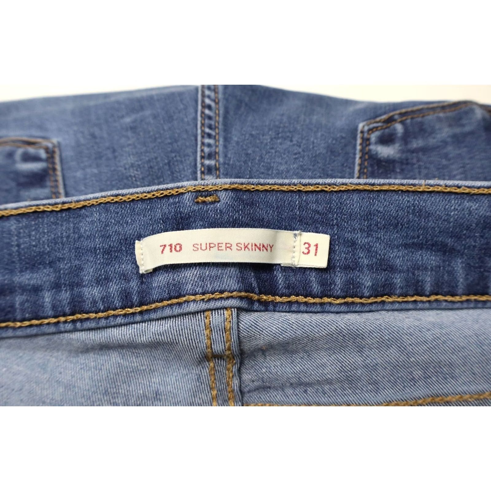 Levi's LEVI'S 710 Super Skinny Jeans Women's W31/L32 Blue Zip Fly Logo Fade Effect Size 24" / US 00 / IT 34 - 5 Thumbnail