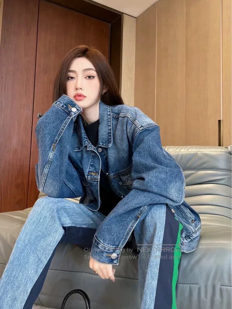 Balenciaga Balenciaga Light Blue Washed Distressed Embroidered Letter Size US XS / EU 42 / 0 - 9 Thumbnail