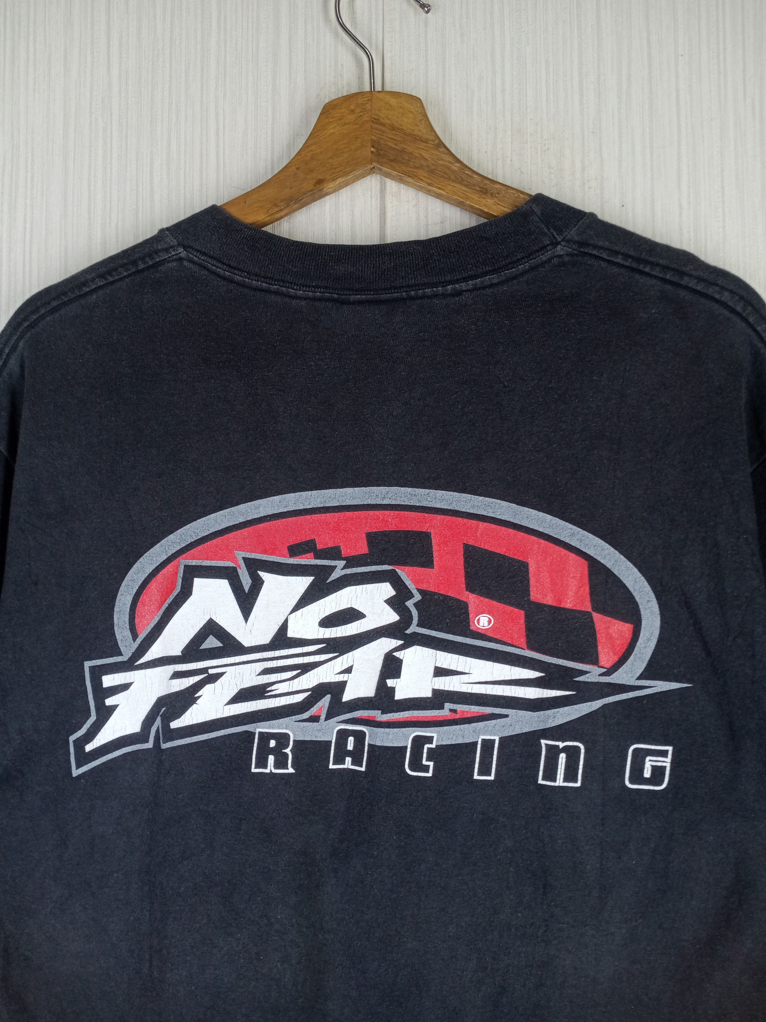 No Fear Rare Vintage 90s No Fear Racing Big Logo Tshirt Size US M / EU 48-50 / 2 - 2 Thumbnail