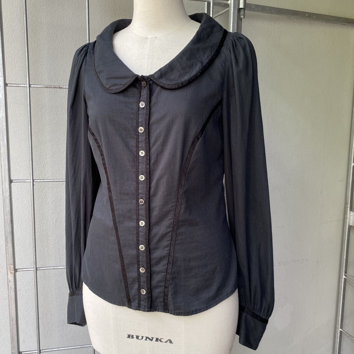 Tsumori Chisato Tsumori Chisato Black Long Sleeve Blouse Peter Pan Collar Size XS / US 0-2 / IT 36-38 - 10 Thumbnail