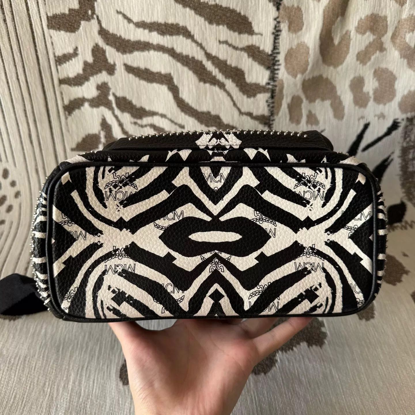 MCM MCM Zebra Print Black/White Rivets Limited Unworn Backpack Size ONE SIZE - 3 Thumbnail