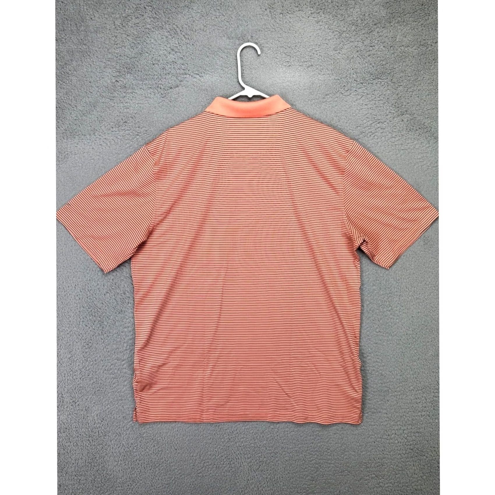 Vintage Greg Norman Golf Polo Shirt Mens XL Play Dry Peach Striped Shark Athletic Rugby Size US XL / EU 56 / 4 - 2 Thumbnail