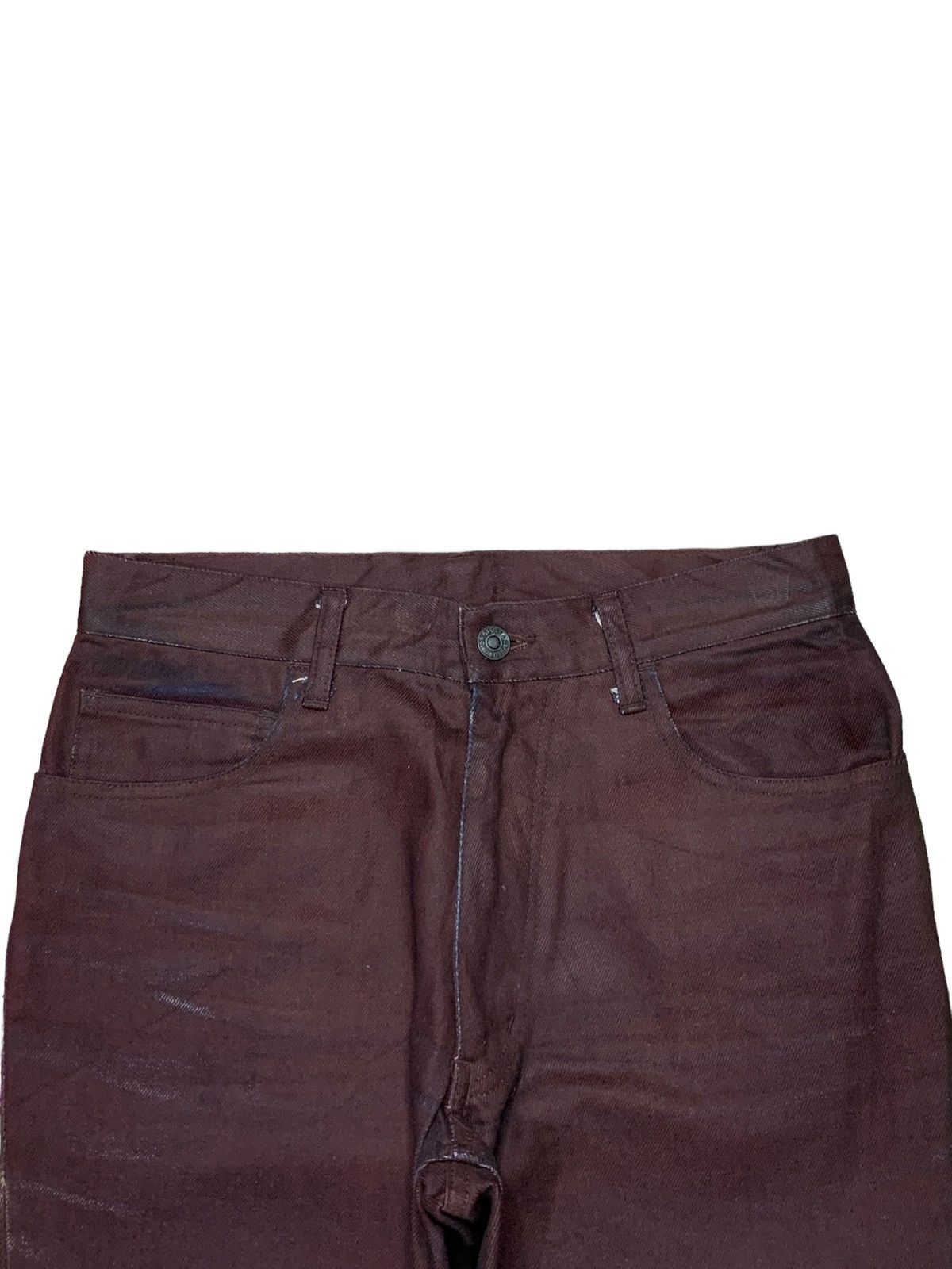 Or Glory Vintage Japanese Or Glory Waxed Leather Style Flared Jeans Size US 28 / EU 44 - 4 Thumbnail