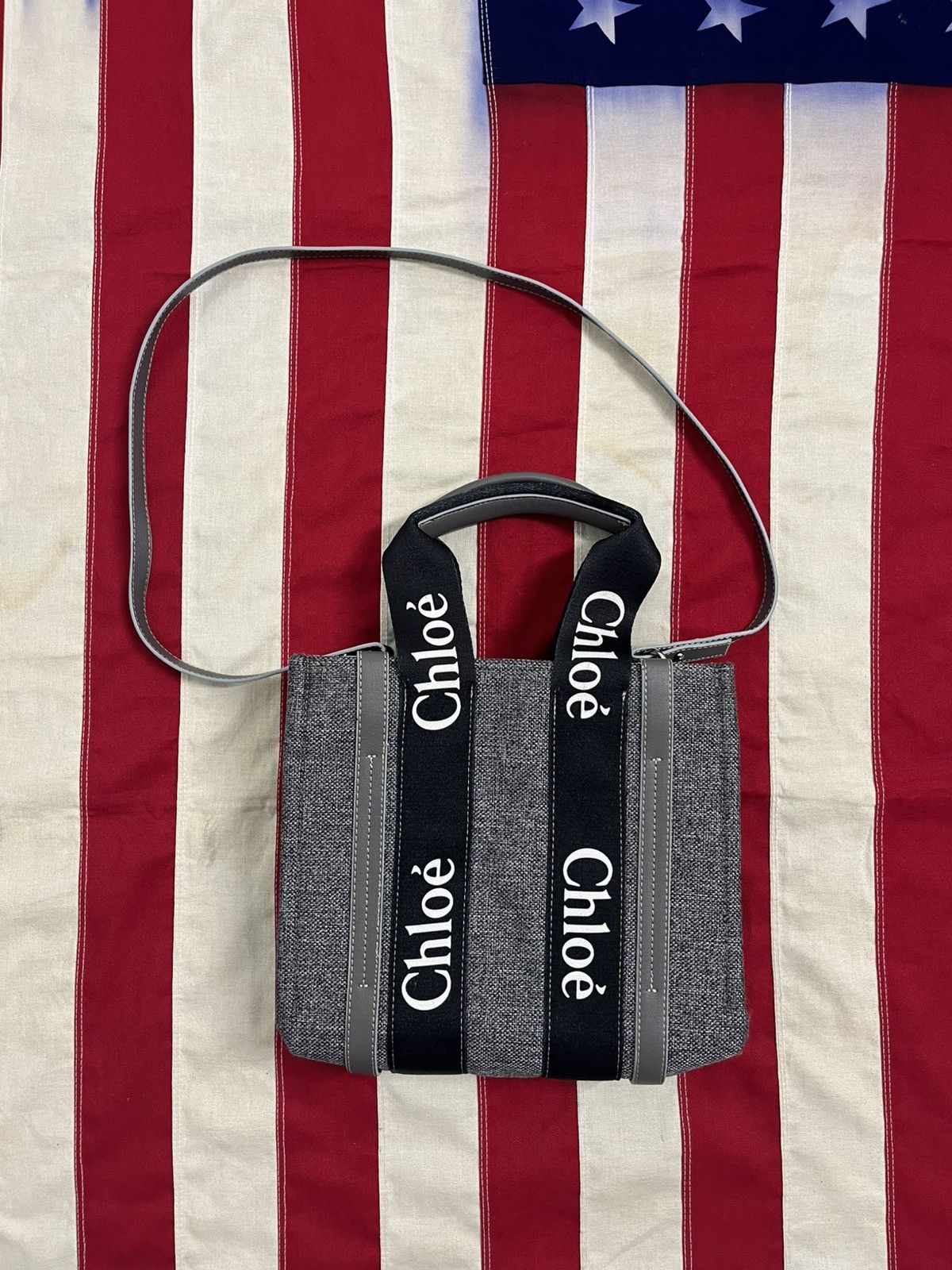 Chloe Chloe Black Webbing woody tote bag small Size ONE SIZE - 1 Thumbnail