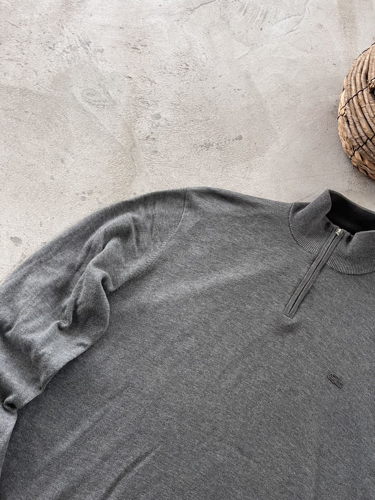 Lacoste Vintage Lacoste Grey Wool 1/3 Zip Sweater Minimalistic Y2K Size US XXL / EU 58 / 5 - 3 Thumbnail