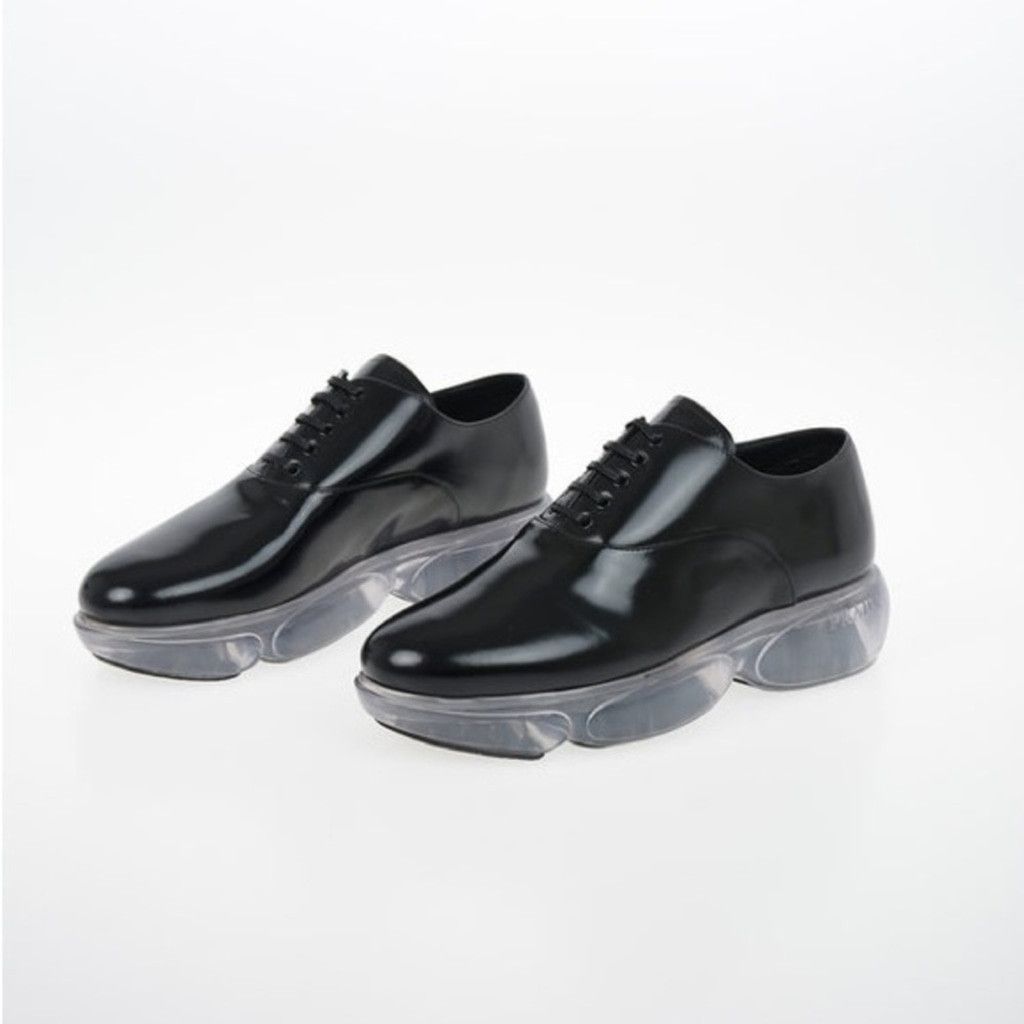Prada Prada Black Lace Up Derby Shoes with Clear Air Sole Size 36 Size US 5 / IT 35 - 2 Thumbnail