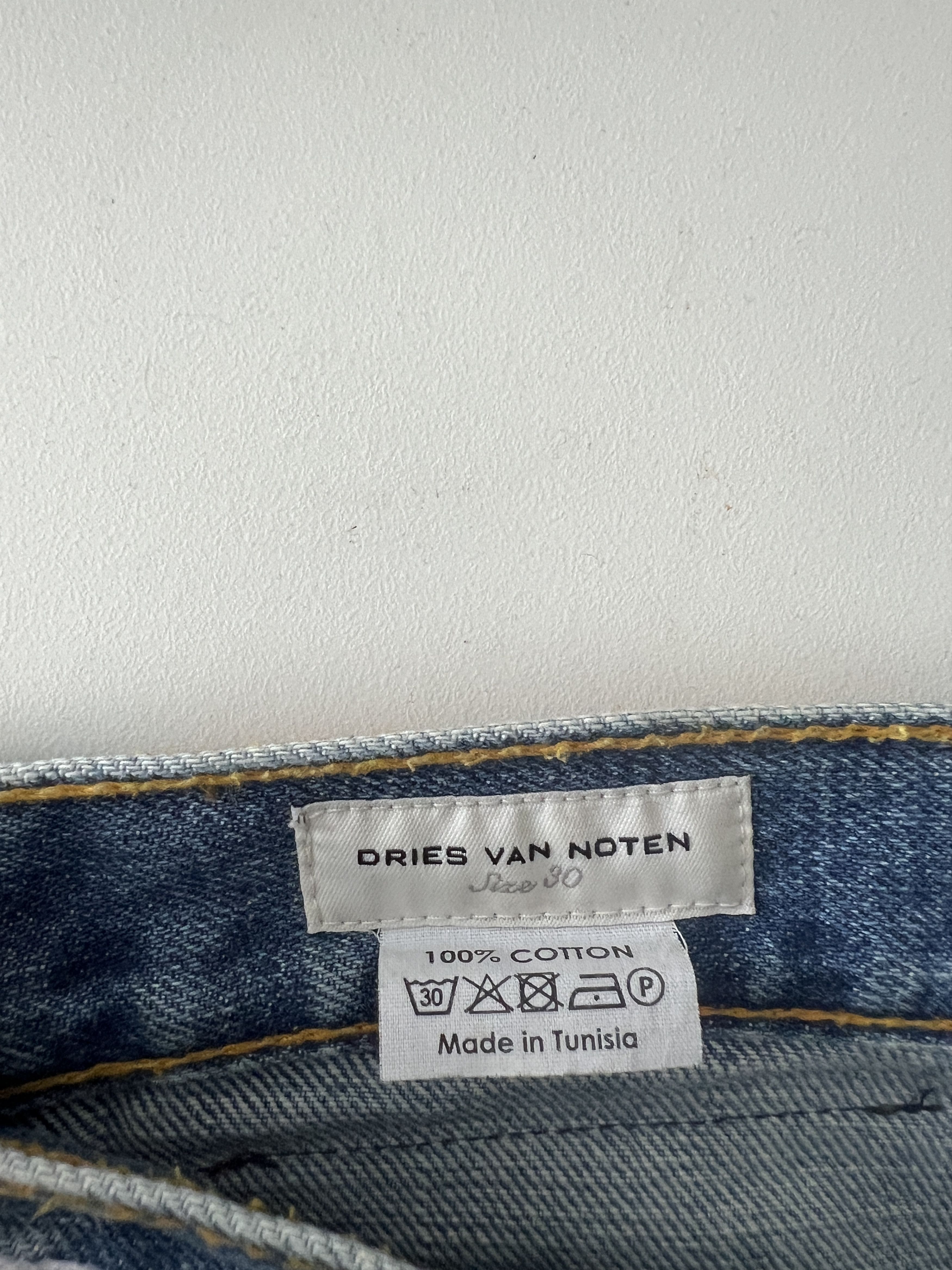Dries Van Noten Dries Van Noten White Painted Denim Jeans Size US 30 / EU 46 - 9 Thumbnail