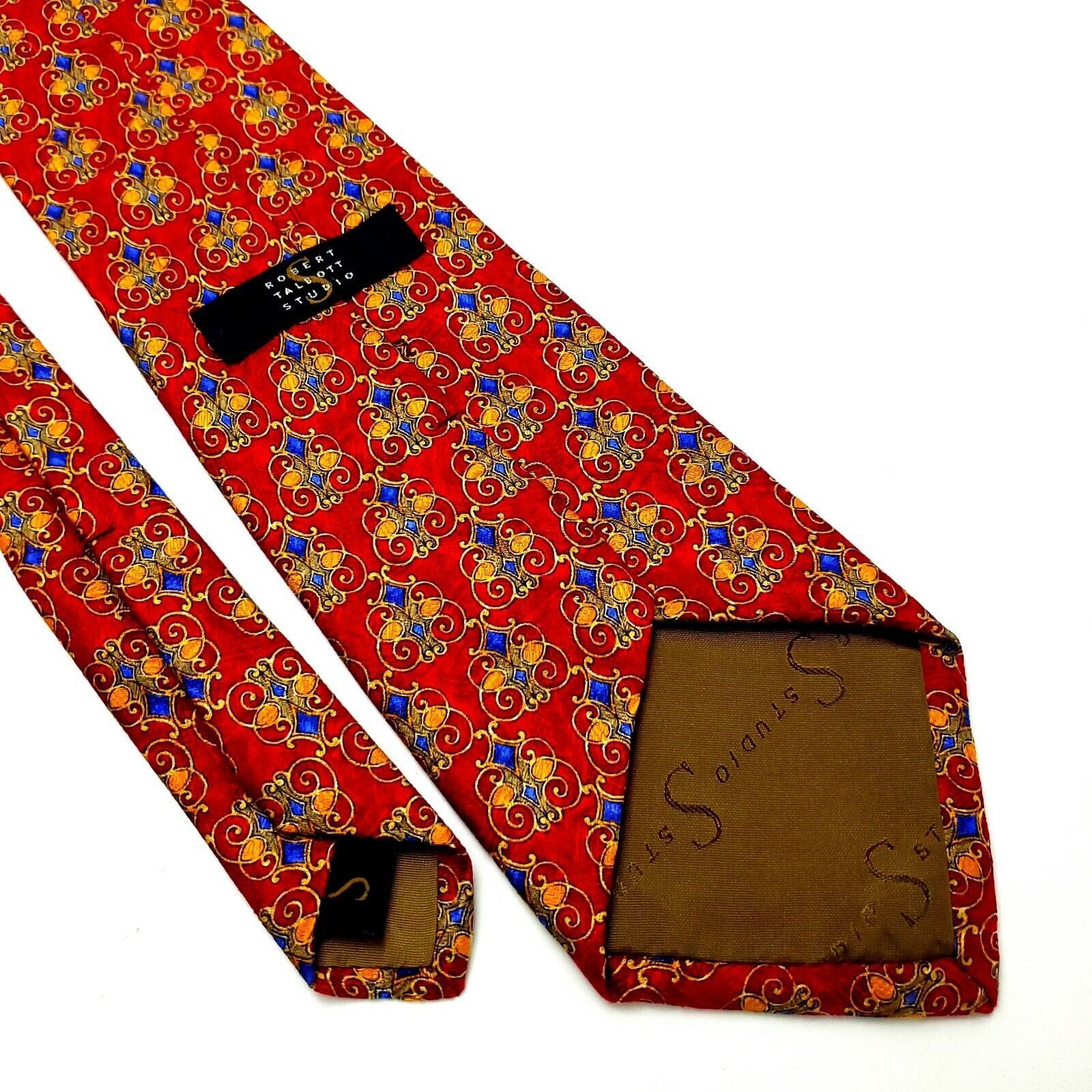 Robert Talbott Robert Talbott Studio Silk Tie Print Red Short Wide Geometri Size ONE SIZE - 5 Thumbnail
