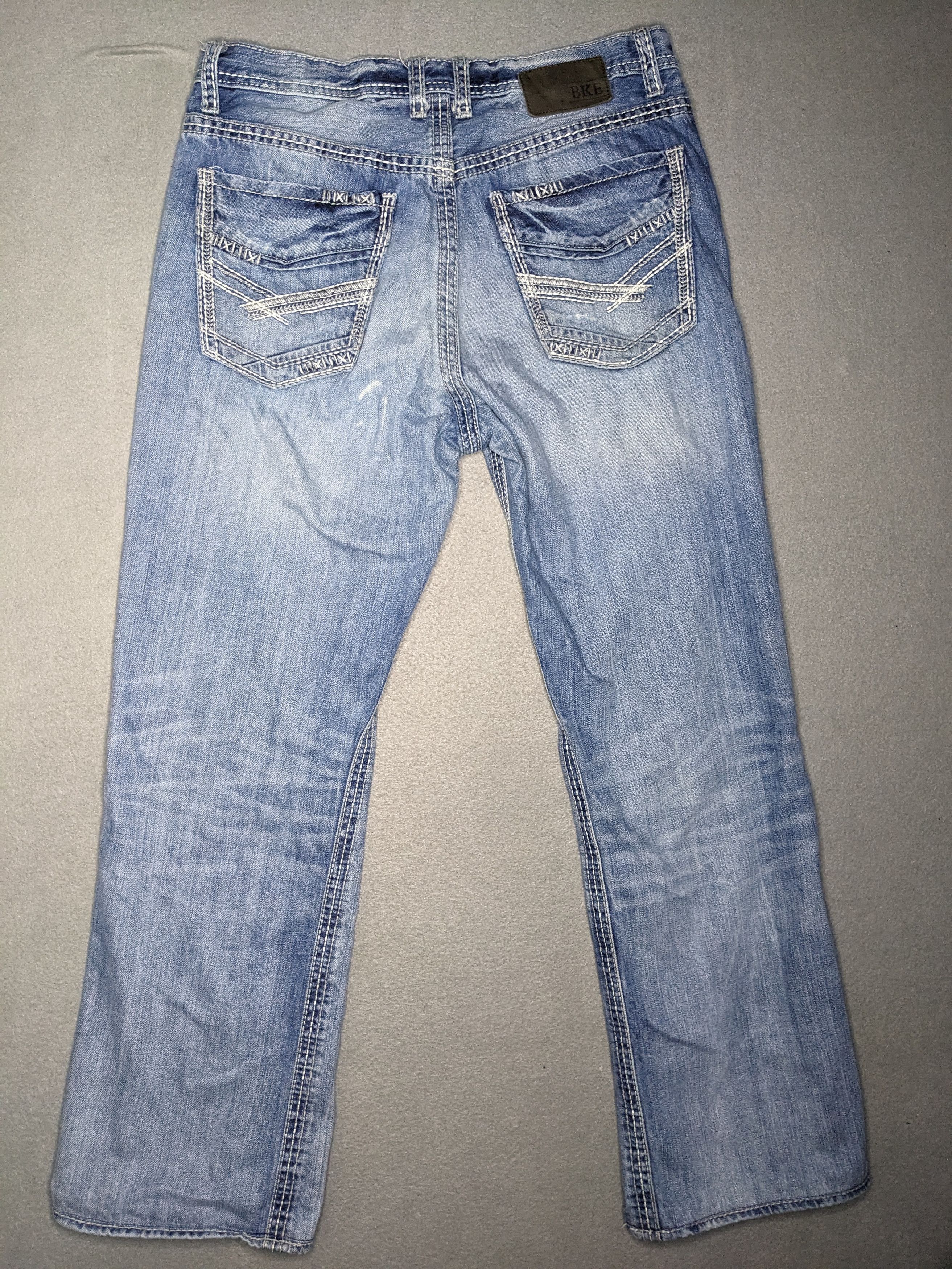 BKE BKE Tyler Straight Jeans 32x30 Distressed Whiskered Western Size US 32 / EU 48 - 2 Thumbnail