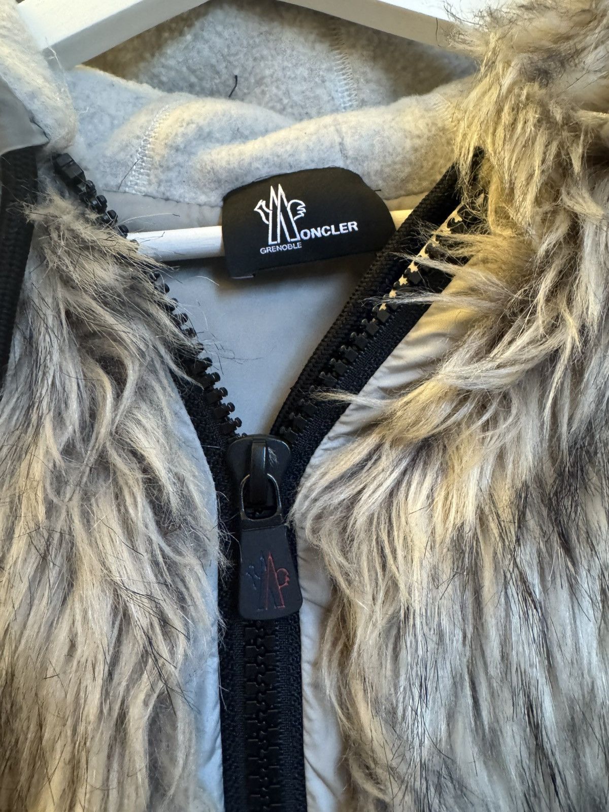 Moncler Grenoble Moncler Faux Fur Jacket With grey Wool Size US S / EU 44-46 / 1 - 3 Thumbnail