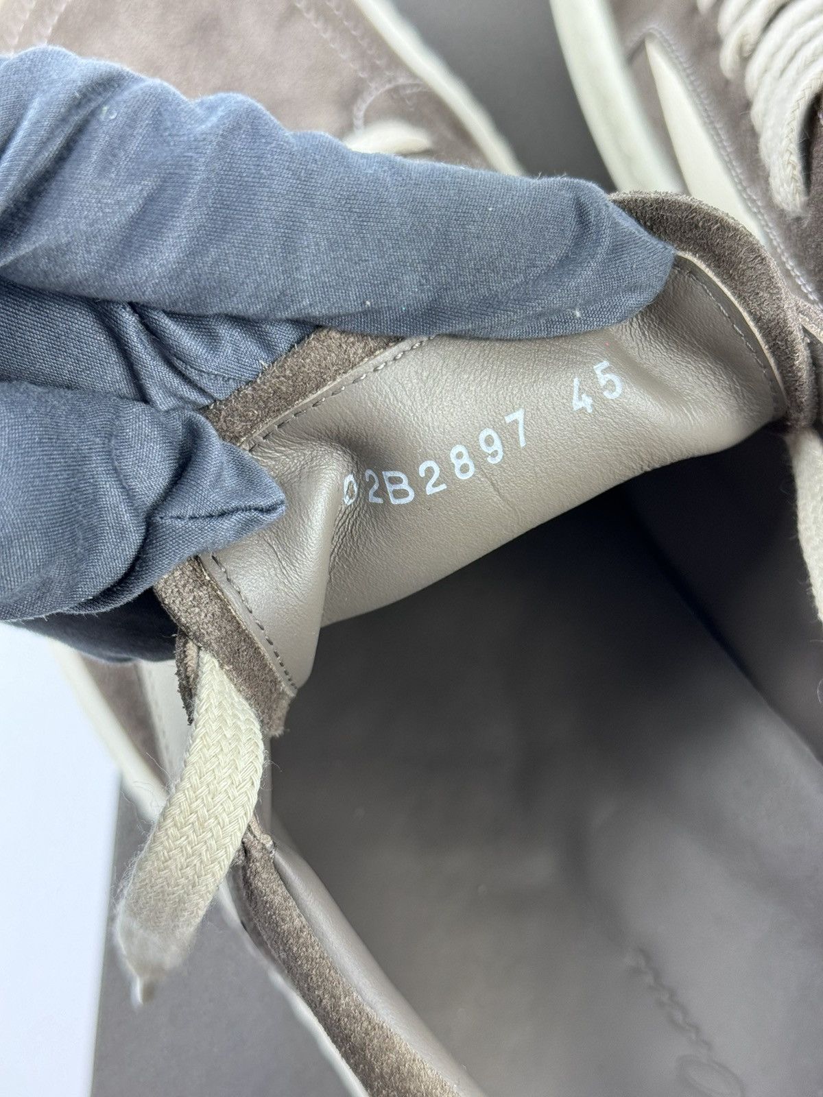 Rick Owens DARK DUST MILK SUEDE VINTAGE SNEAKERS Size US 12 / EU 45 - 9 Thumbnail