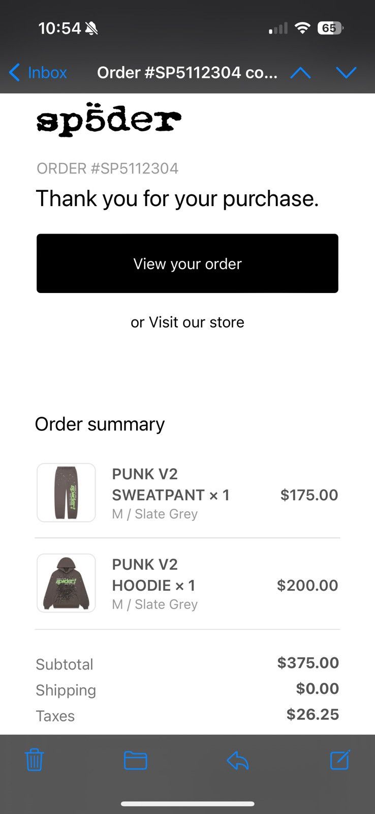 Sp5der Sp5der Punk V2 Slate Grey Sweatpants Size Medium Size US 32 / EU 48 - 20 Thumbnail