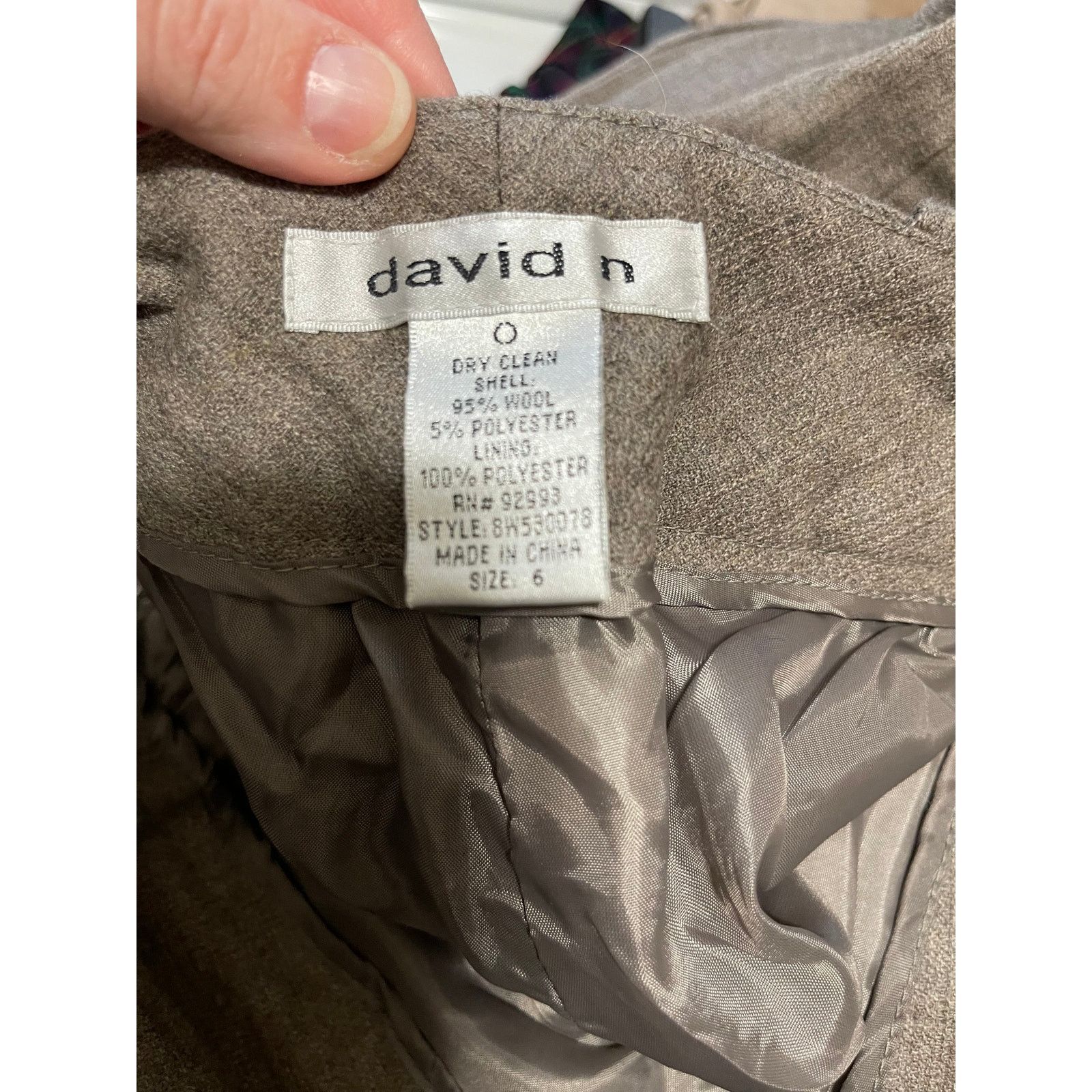 Other Vintage 90s David N. Wool Slacks Size 6 - Y2K - Khaki / Tan Size 28" / US 6 / IT 42 - 2 Thumbnail